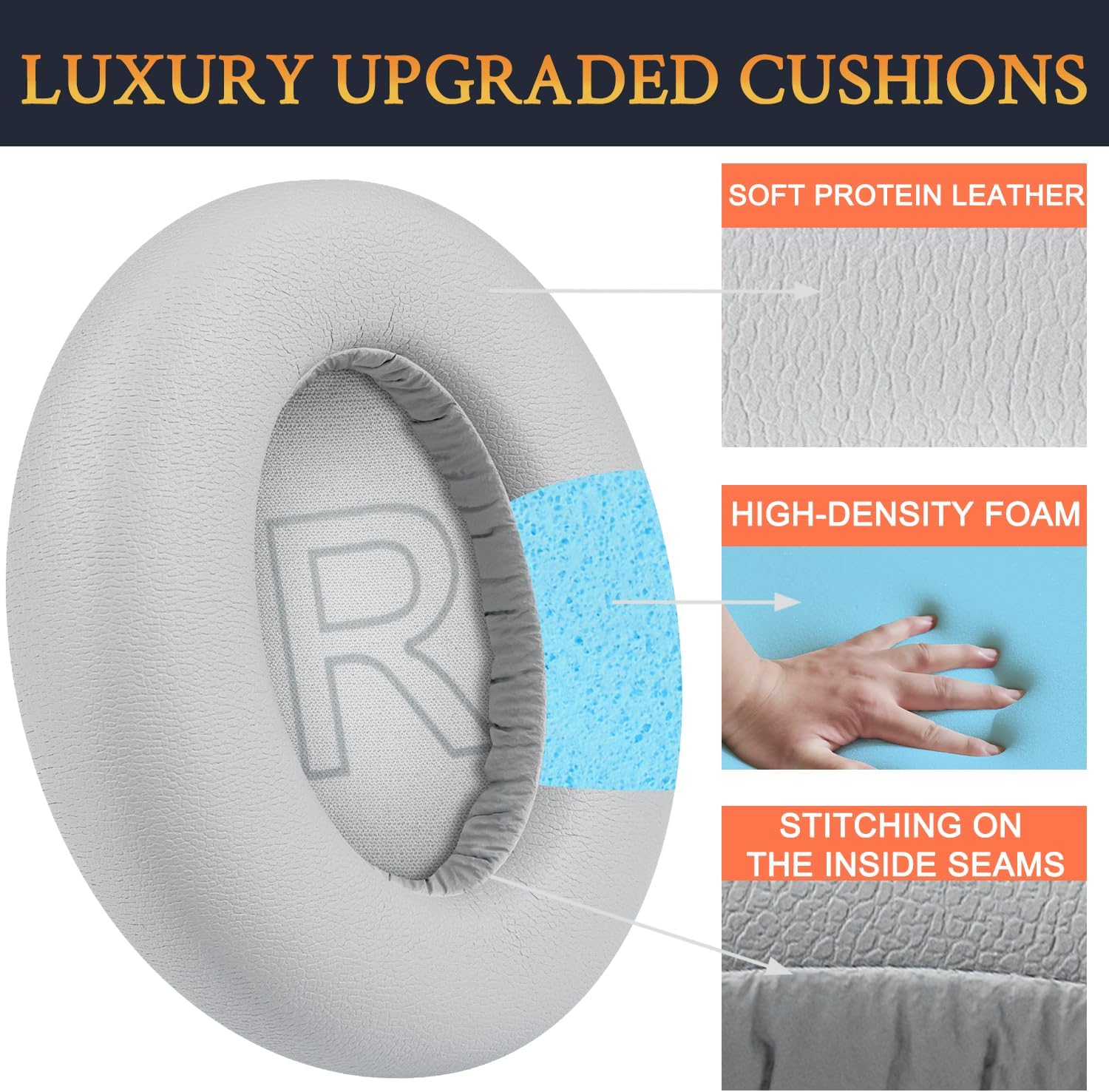SOULWIT Earpads for Anker Soundcore Life 2 / Life Q20 / Life Q20+ / Q20i - Protein Leather