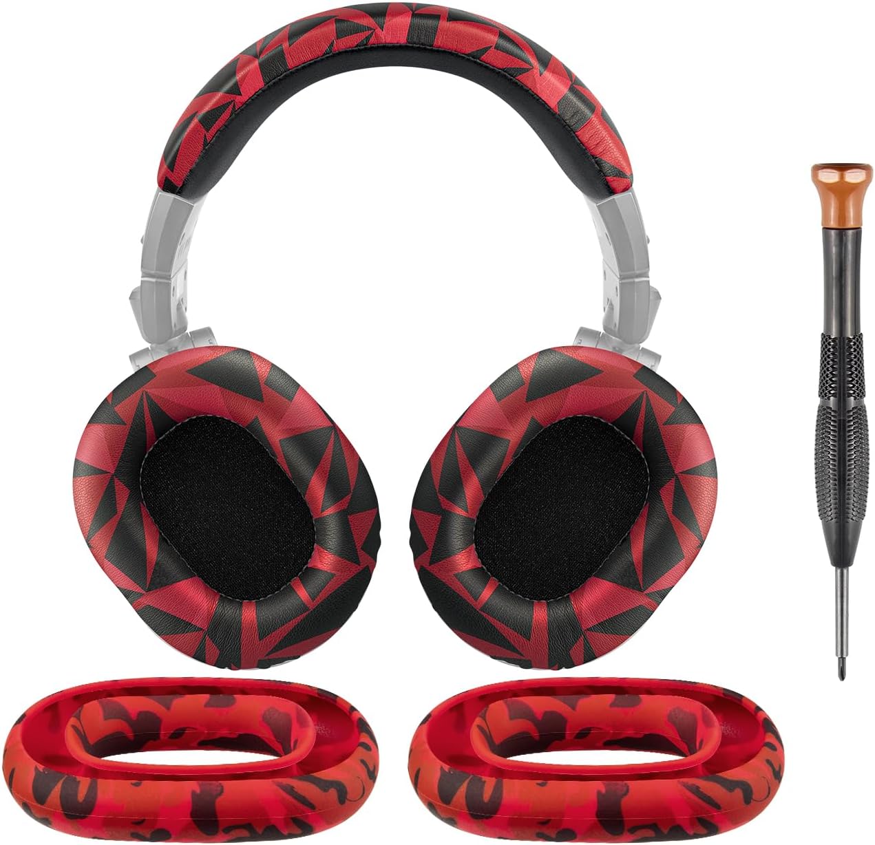 SOULWIT Earpads + Ear Cover+ Headband for ATH M50, M50X, M50XBT, M50XBT2, M50XSTS