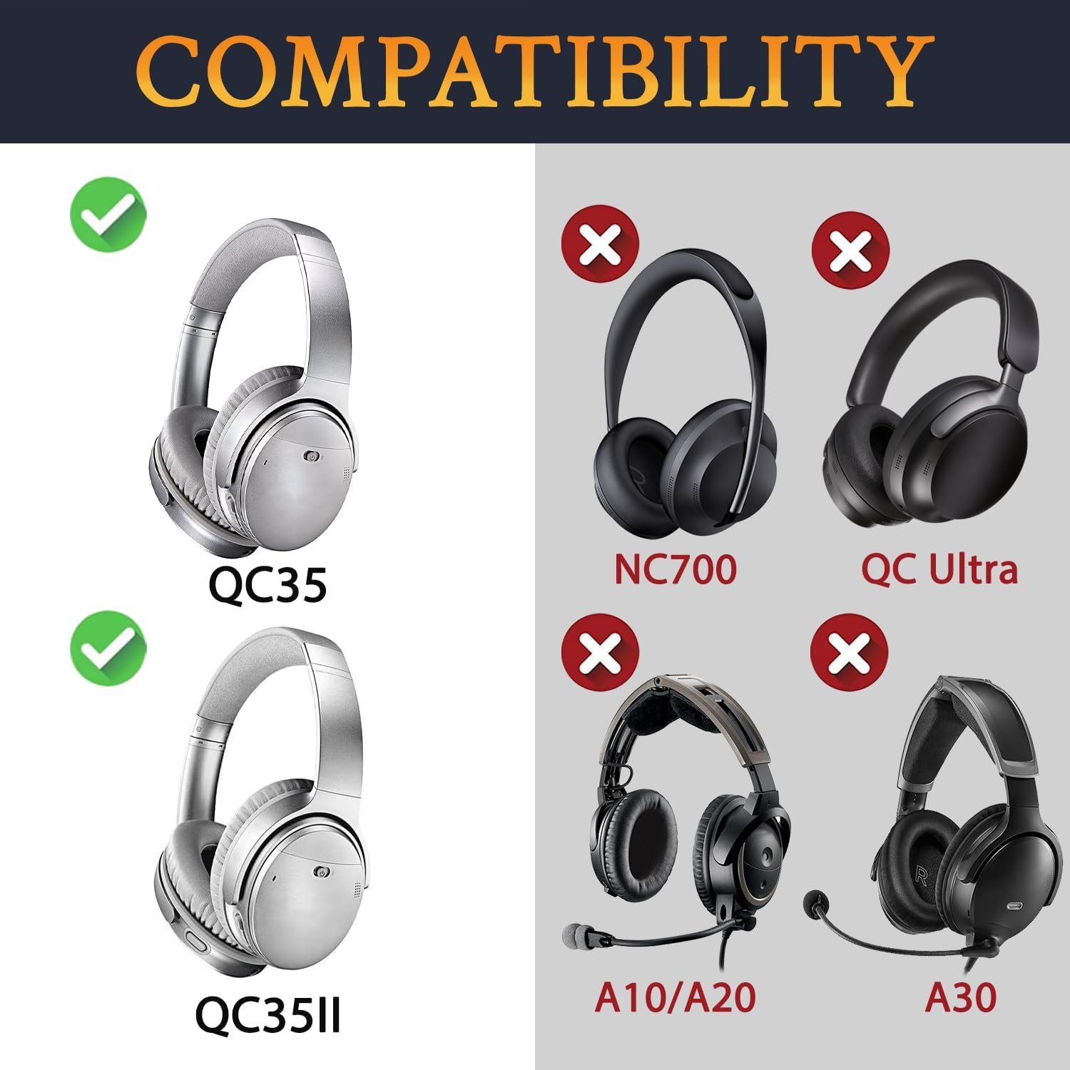 SoloWIT Earpads for Bose QuietComfort 35 Series - Protein Leather