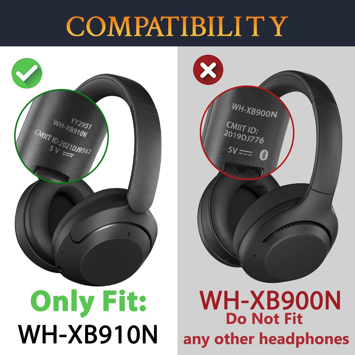 SOULWIT Earpads for Sony WH-XB910N - Protein Leather