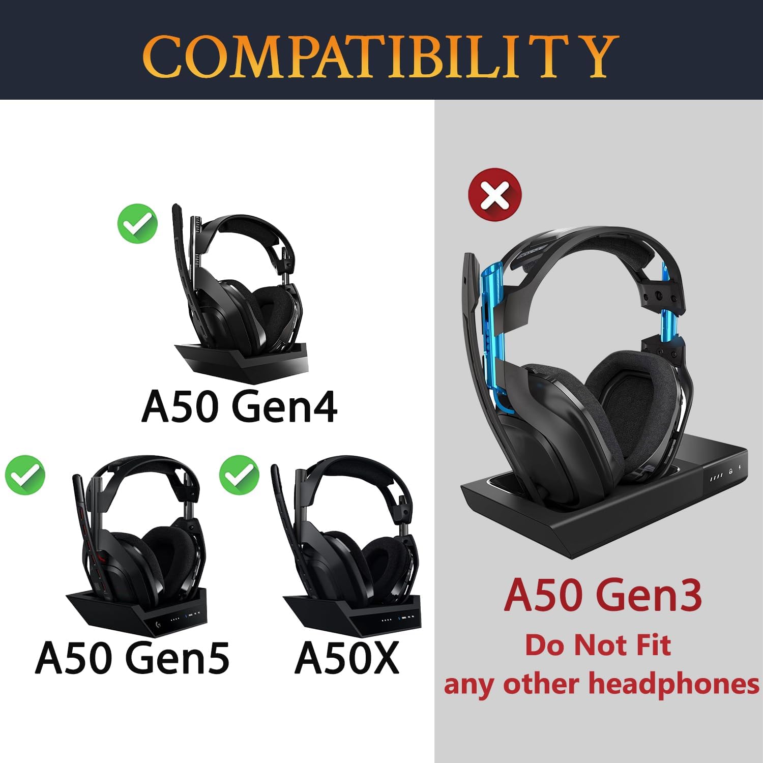 SOULWIT Earpads for Astro A50 X, A50 Gen 4, A50 Gen 5 - Cooling Gel