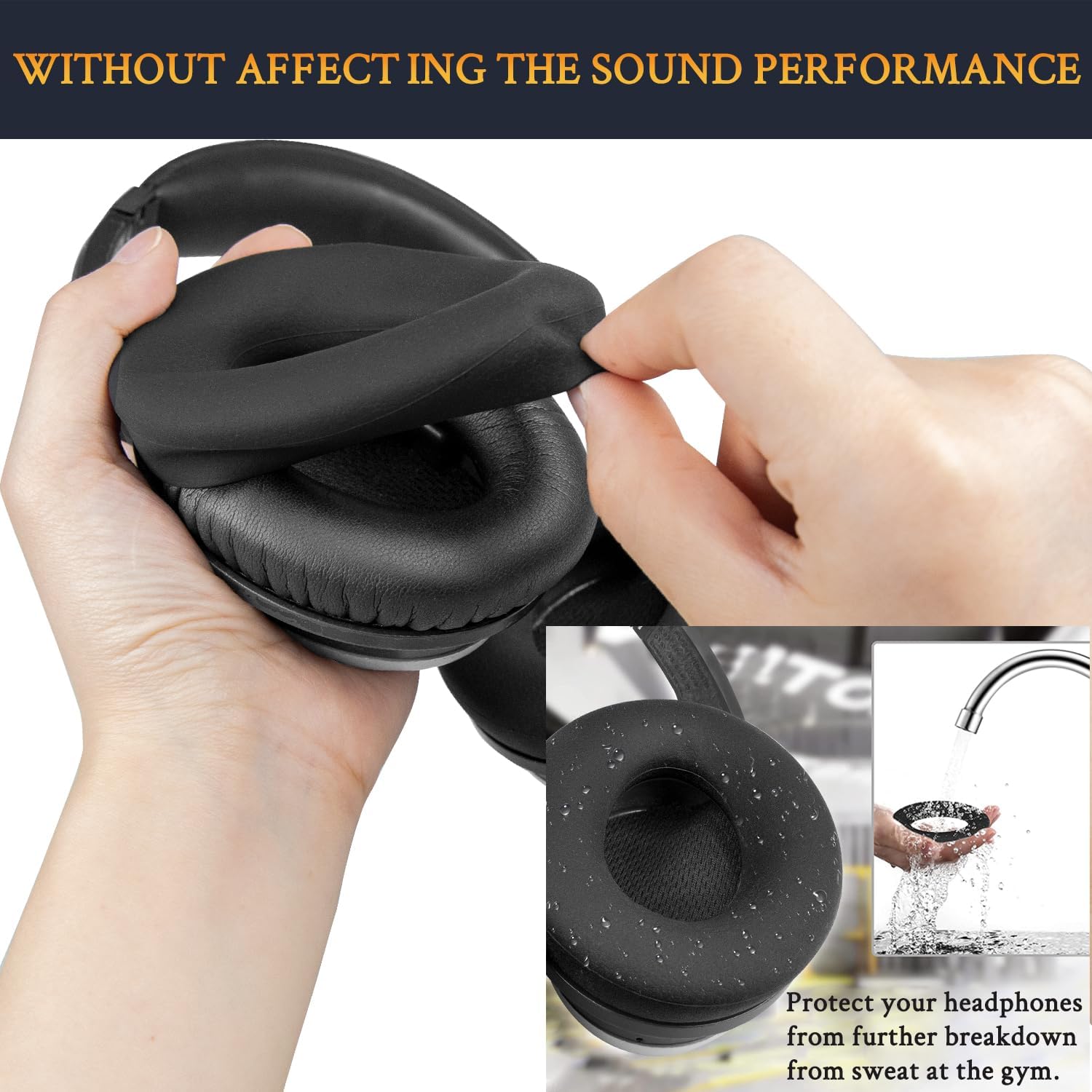 SOULWIT Replacement Kit for Bose QuietComfort 45 Series, Earpads + Headband + Earpads Cover