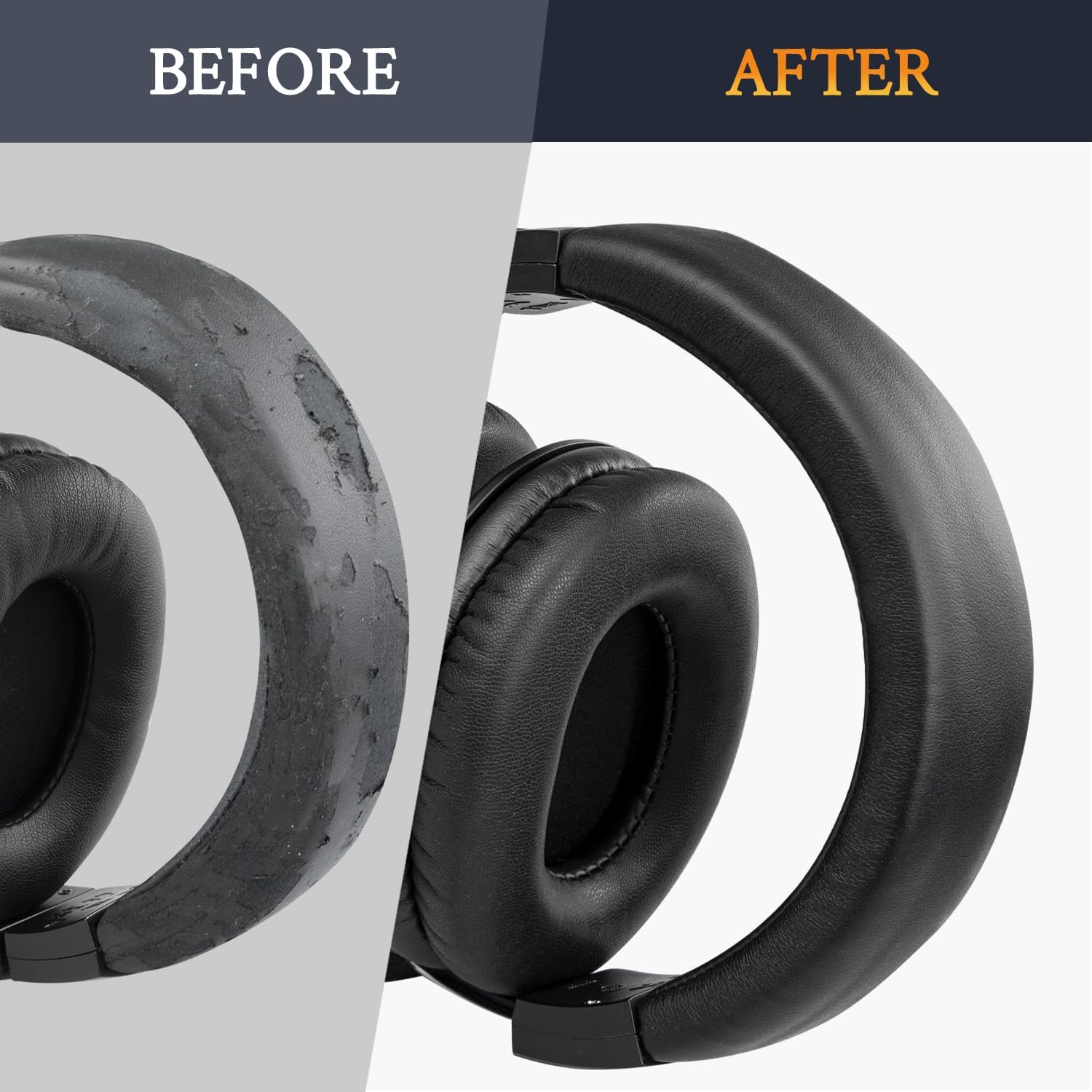 SOULWIT Headband for Audio-Technica ATH M40, M40X - Protein Leather