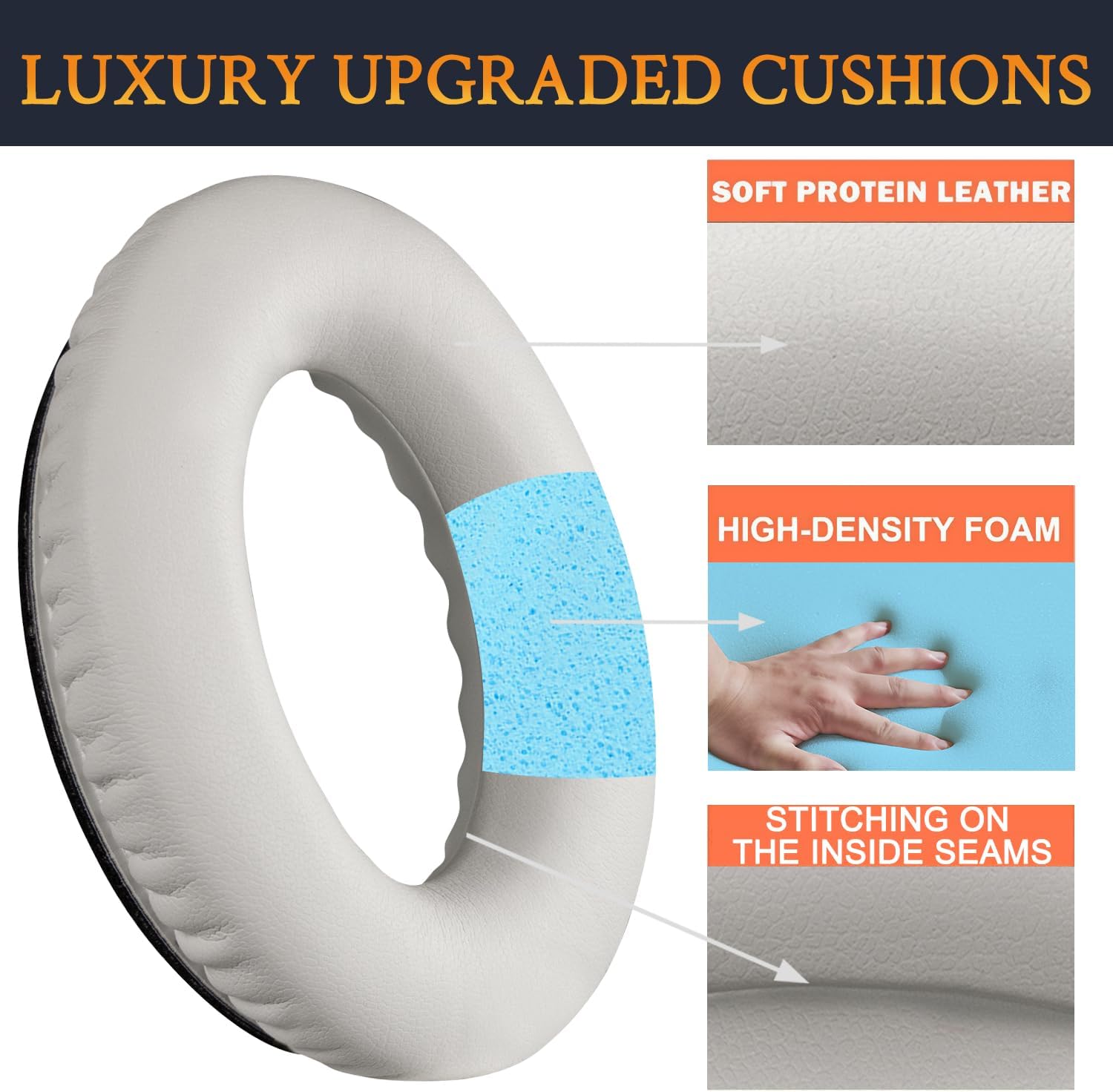 SOULWIT Replacement Kit for Bose QuietComfort 45 Series, Earpads + Headband + Earpads Cover