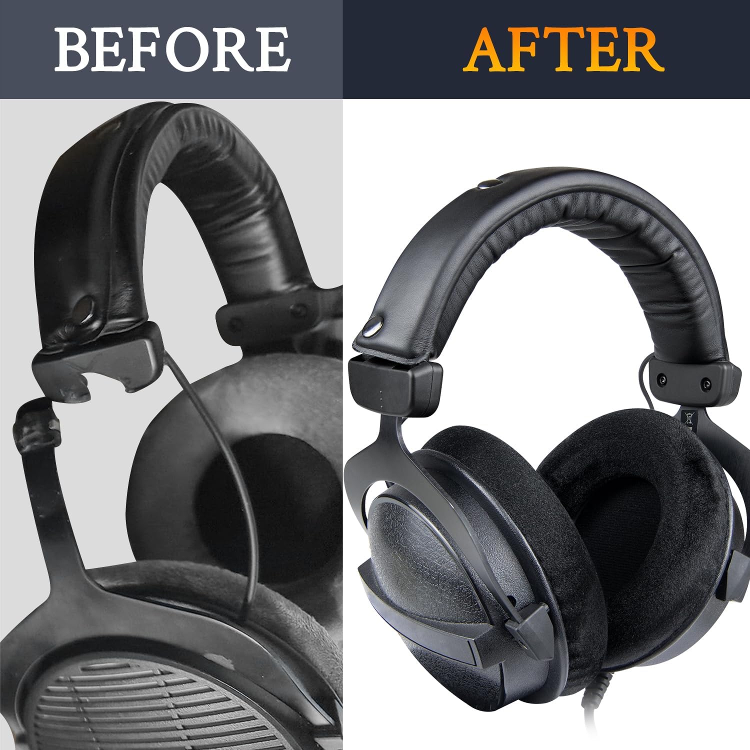 SOULWIT Headband Side Cover Slider for Beyerdynamic DT 770 Pro / 770 Pro HT, DT 880 / 880 Pro / 880 Pro HT, DT 990 / 990 Pro, DT 790, DT 797, HS 200 Dyn/Rotor/Trend