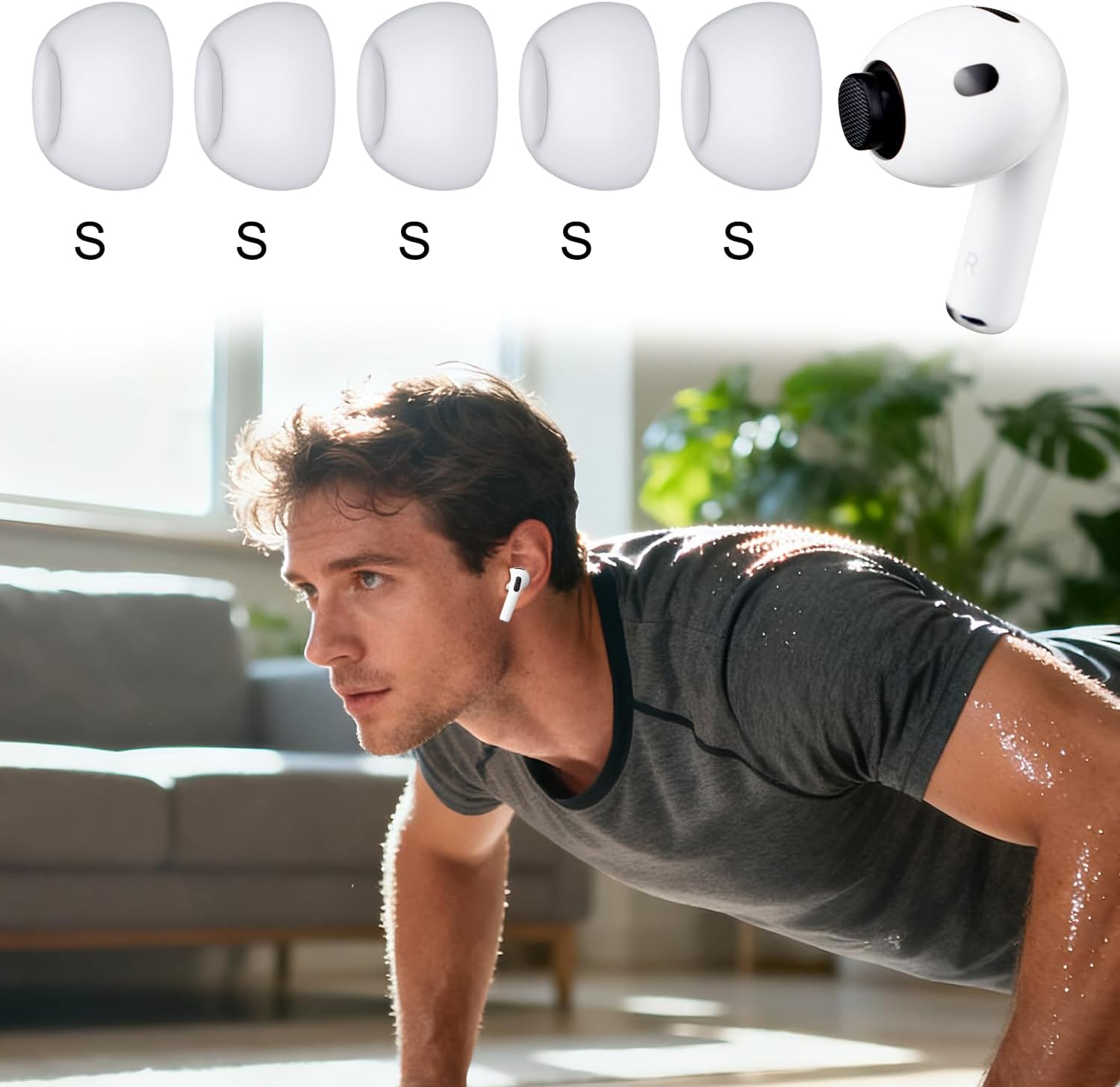 SOULWIT Silicone Ear Tips for AirPods Pro 3 - 5 pairs