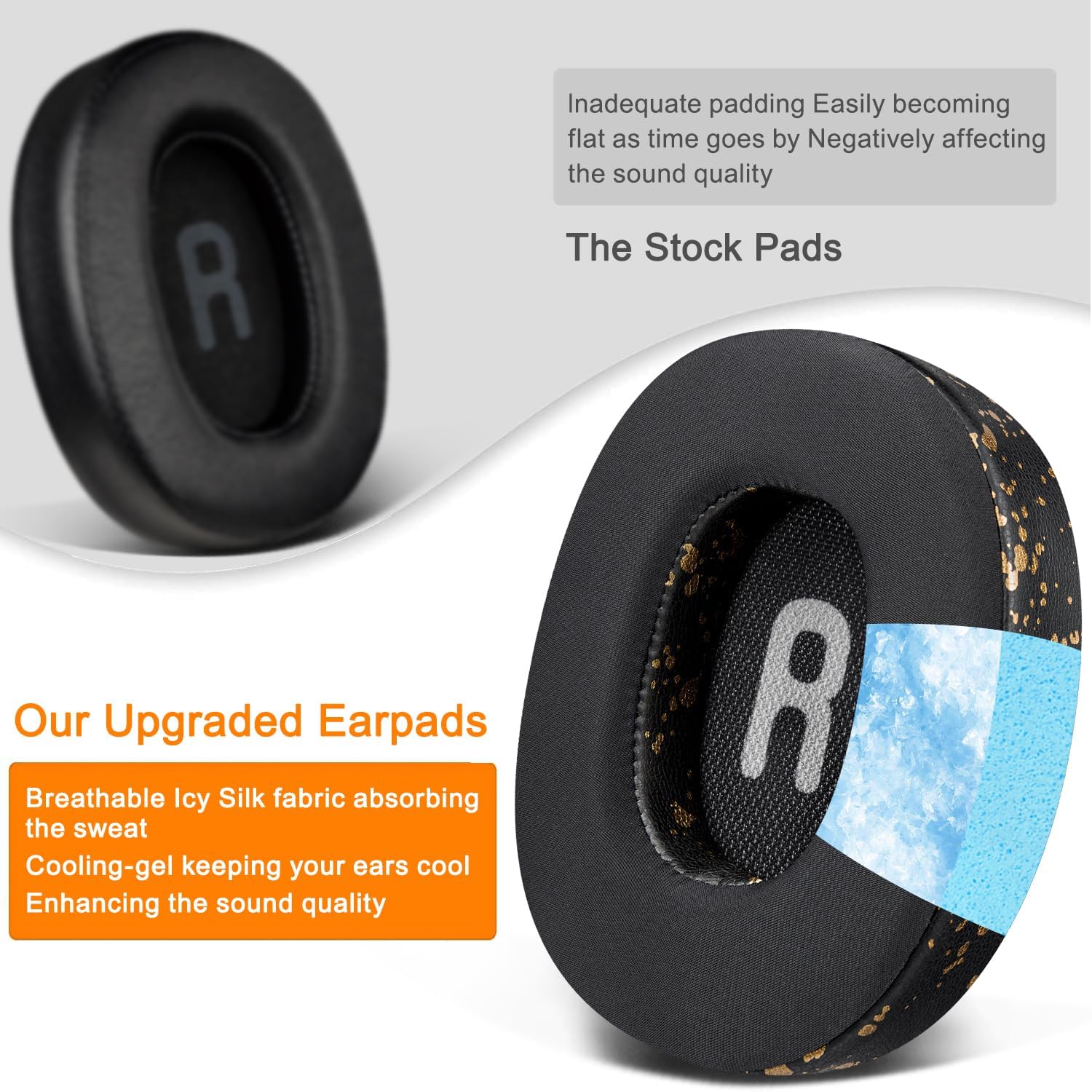SOULWIT Earpads for JBL Tune 700BT, 710BT, 720BT, 750BTNC, 760NC, 770NC - Cooling Gel
