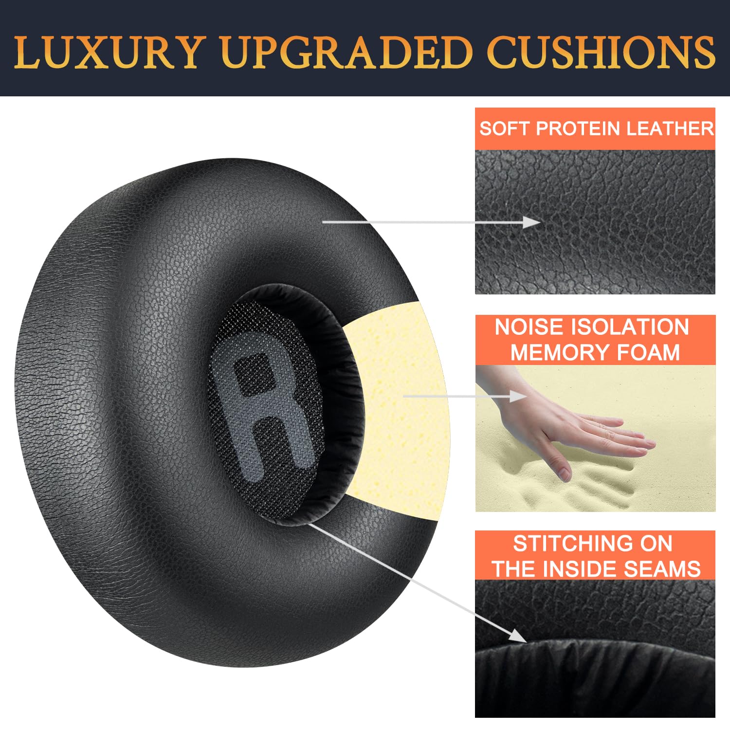 SOULWIT Earpads for JBL Tune 600BTNC / 660NC / 670NC - Protein Leather