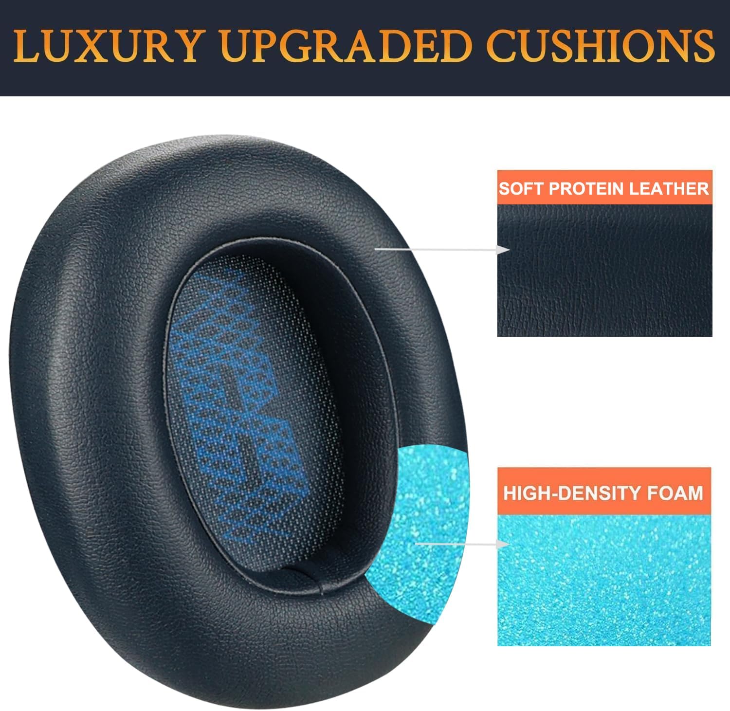 SOULWIT Earpads for JBL E65BTNC, Live 650BTNC, Live 660NC, Live 770NC, Duet NC - Protein Leather