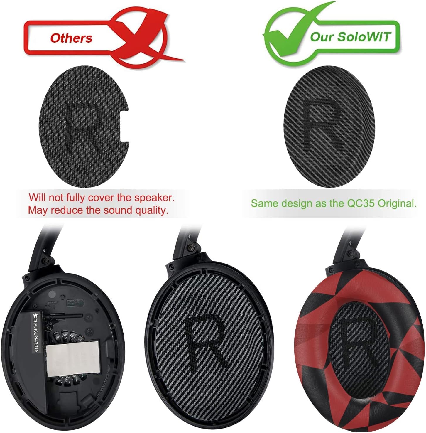 SoloWIT Earpads for Bose QuietComfort 35 Series - Protein Leather
