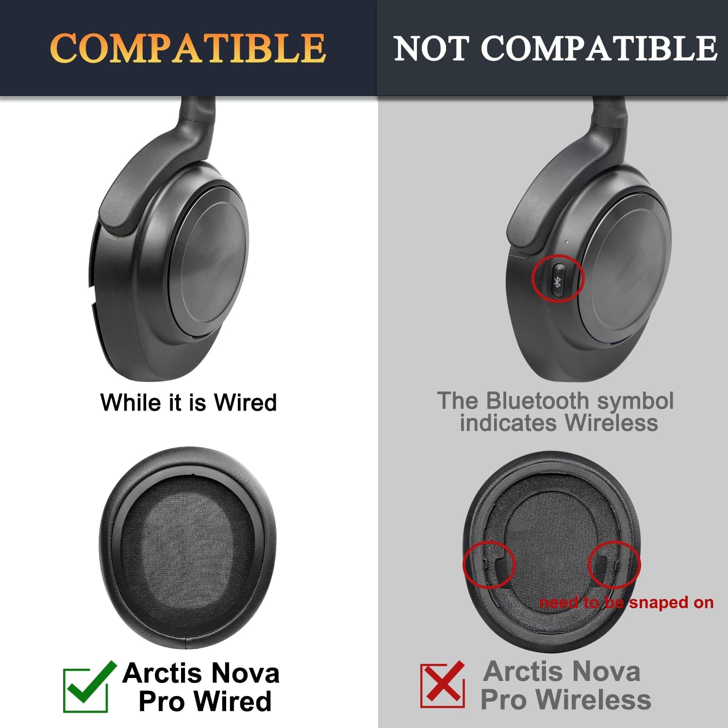 SOULWIT Earpads for SteelSeries Arctis Nova Pro Wired, Arctis Nova 1/3 Wired, Arctis Nova 4/5/7 Wireless - Cooling Gel