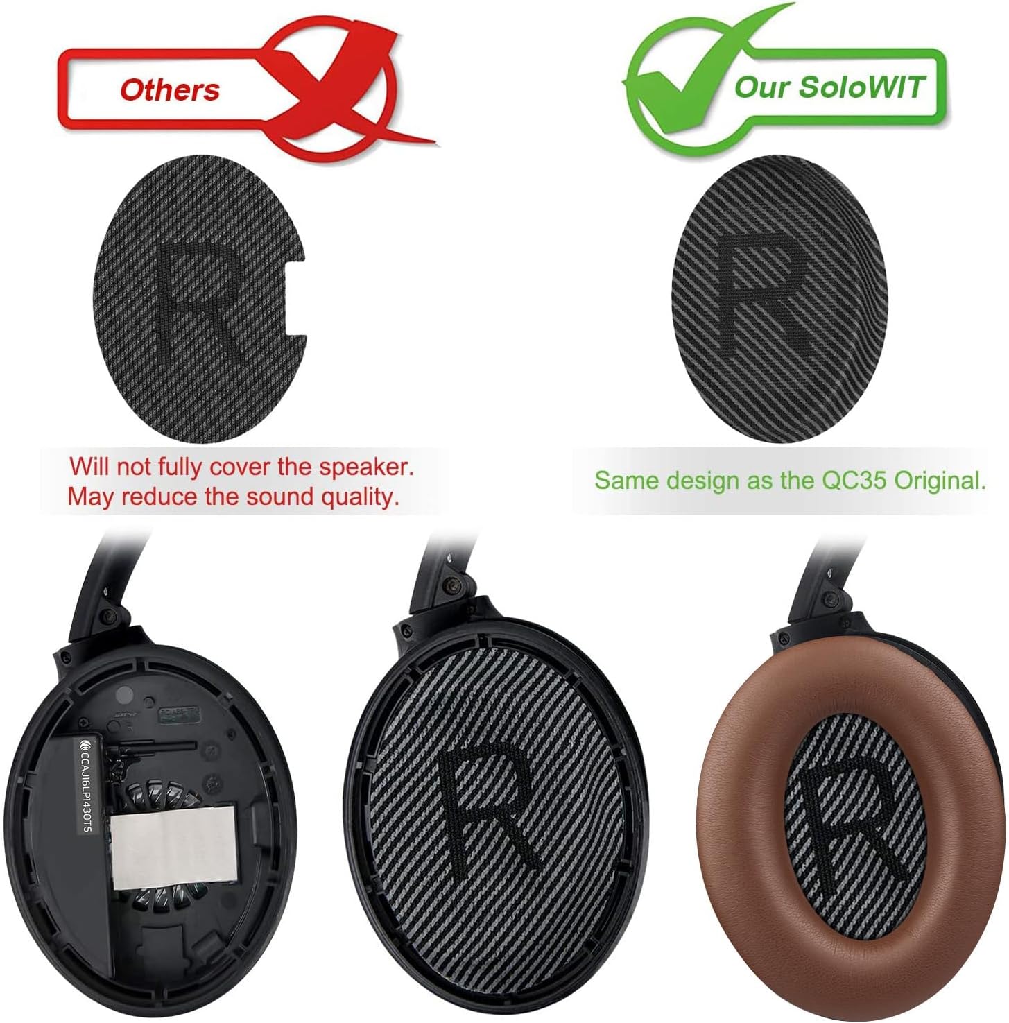 SoloWIT Earpads for Bose QuietComfort 35 Series - Protein Leather
