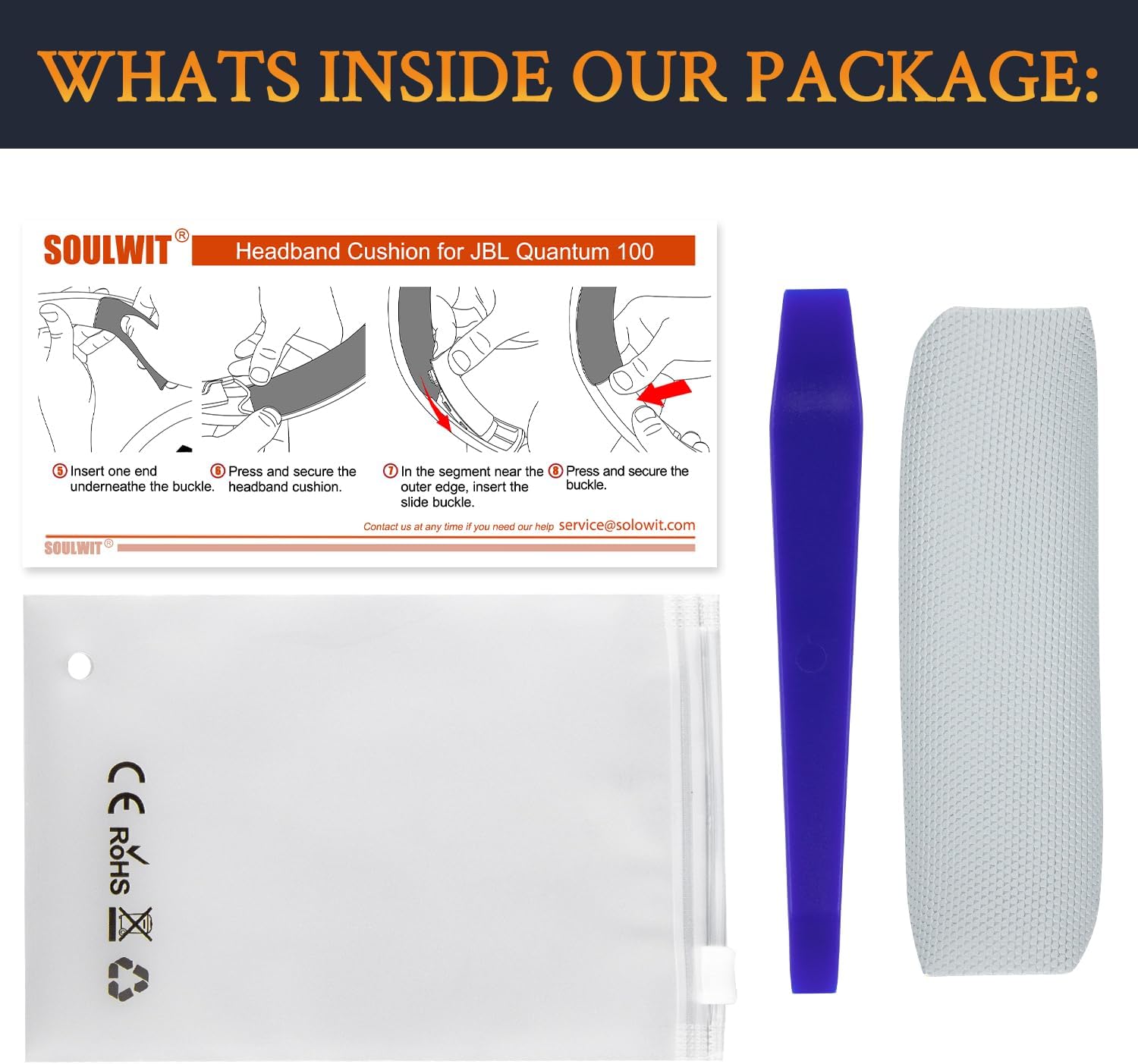 SOULWIT Headband for JBL Quantum 100, 100X, 100P, 100M2, 200, 300