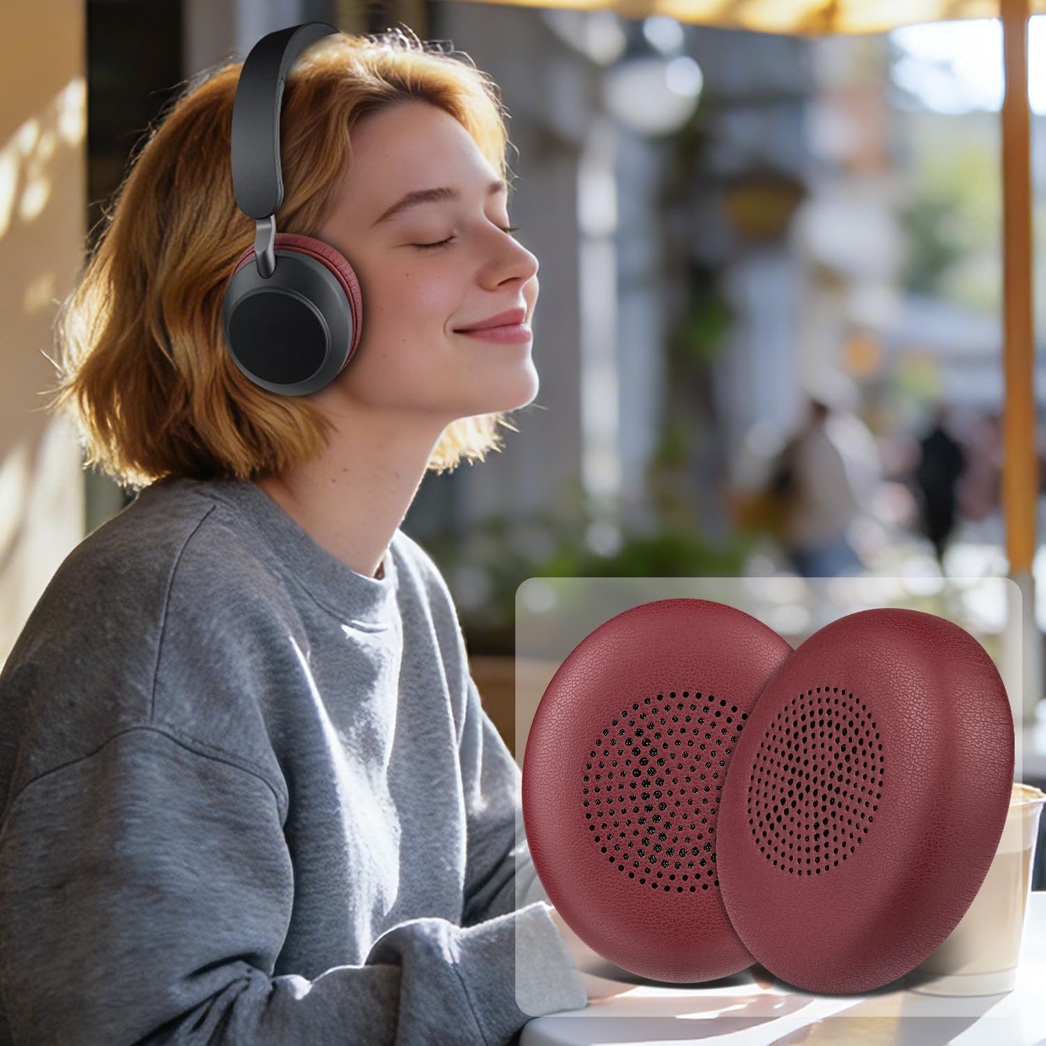 SOULWIT Earpads for Jabra Evolve2 65/40, Elite 45h - Protein Leather