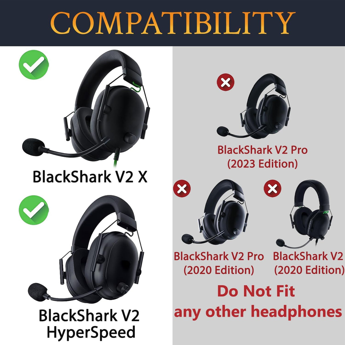 SOULWIT Mesh Earpads for Razer Blackshark V2 X/V2 HyperSpeed