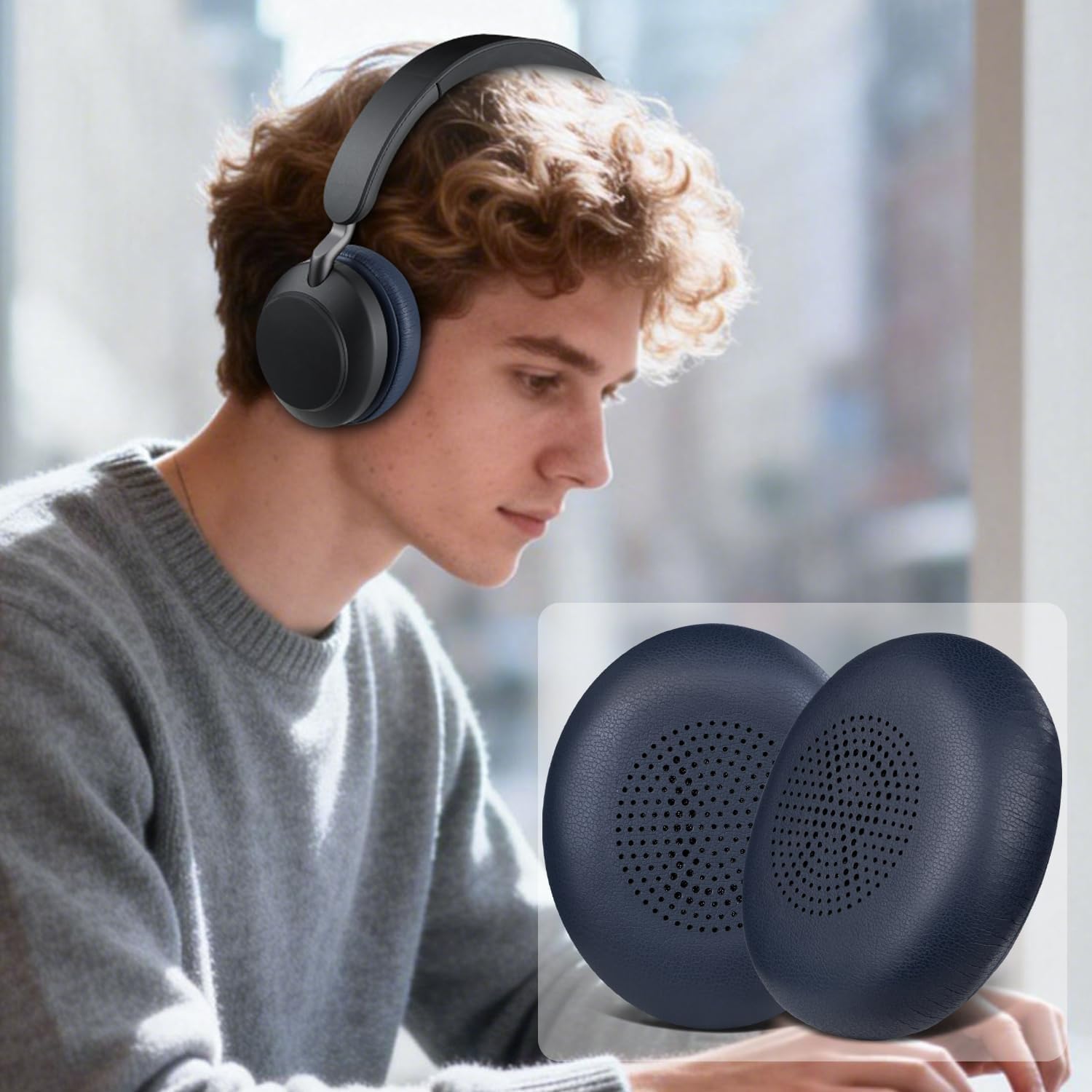 SOULWIT Earpads for Jabra Evolve2 65/40, Elite 45h - Protein Leather
