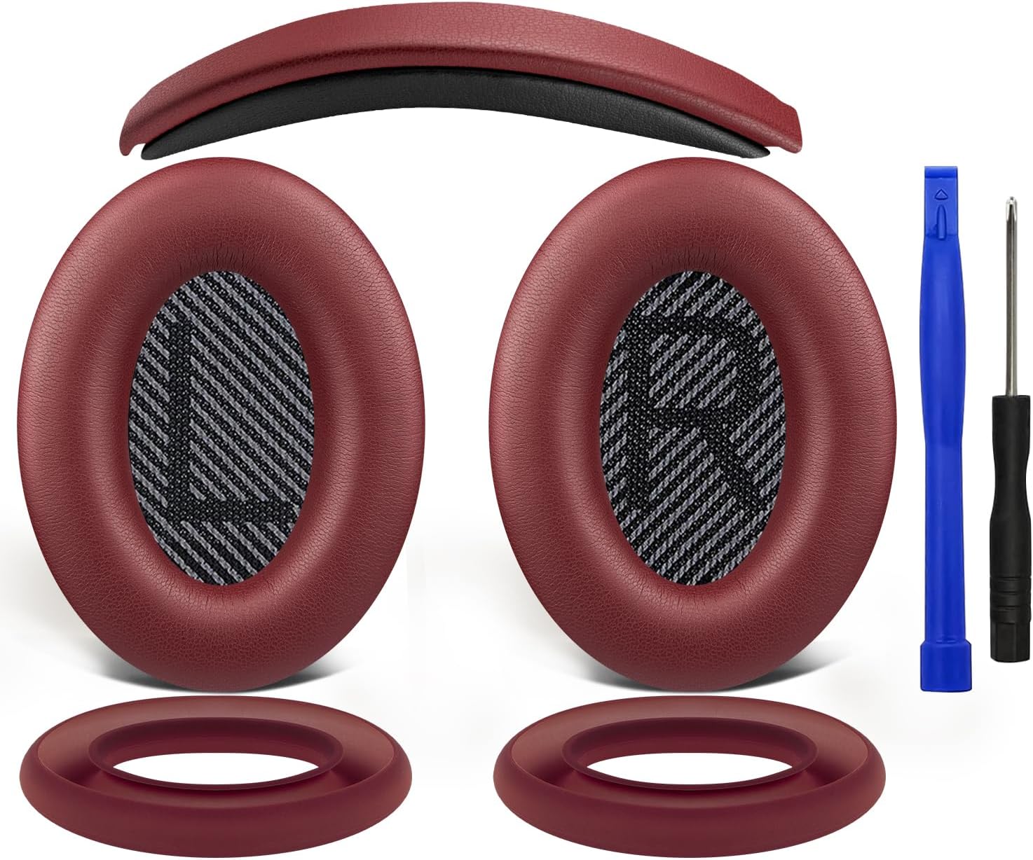 SOULWIT Earpads + Headband + Silicone Earpads Cover for Bose QuietComfort 35 Series