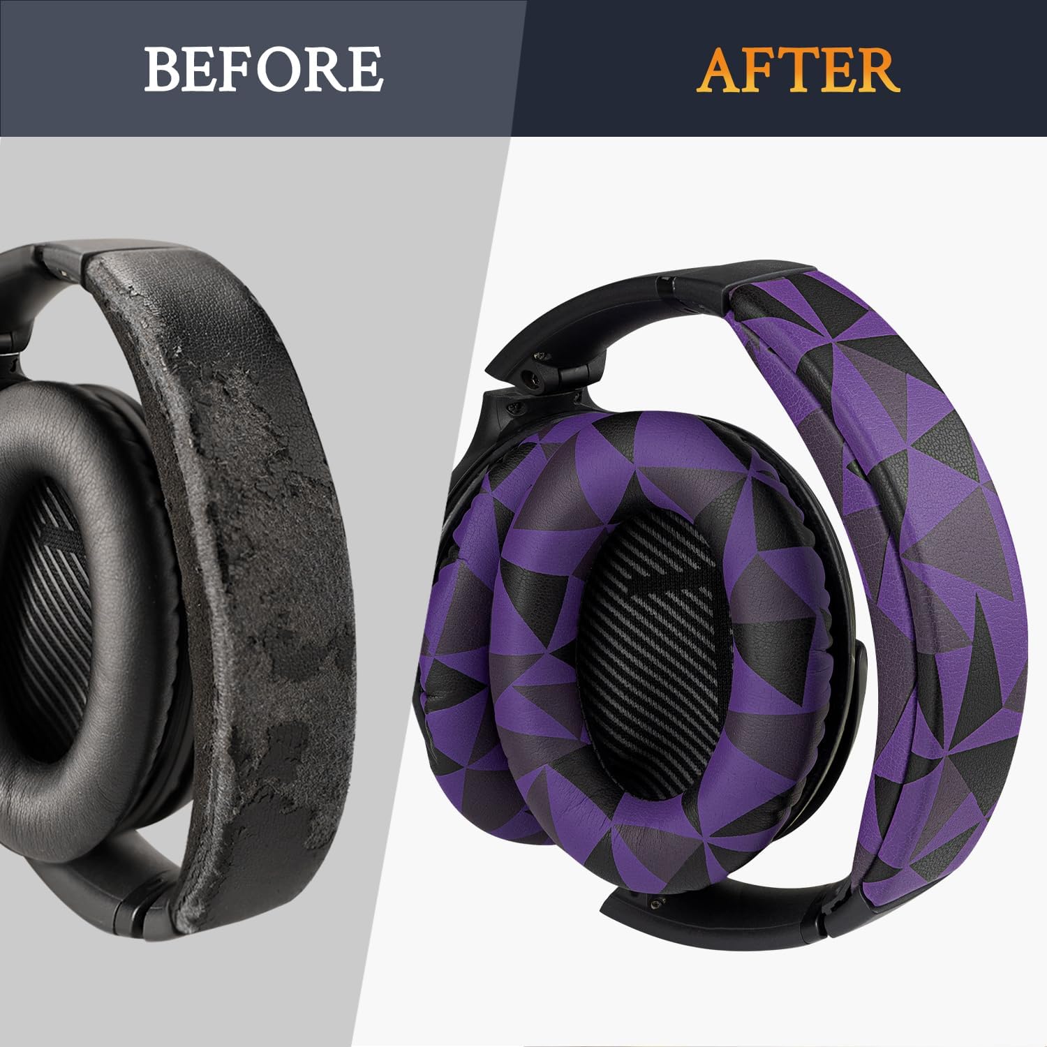 SOULWIT Earpads + Headband + Silicone Earpads Cover for Bose QuietComfort 35 Series