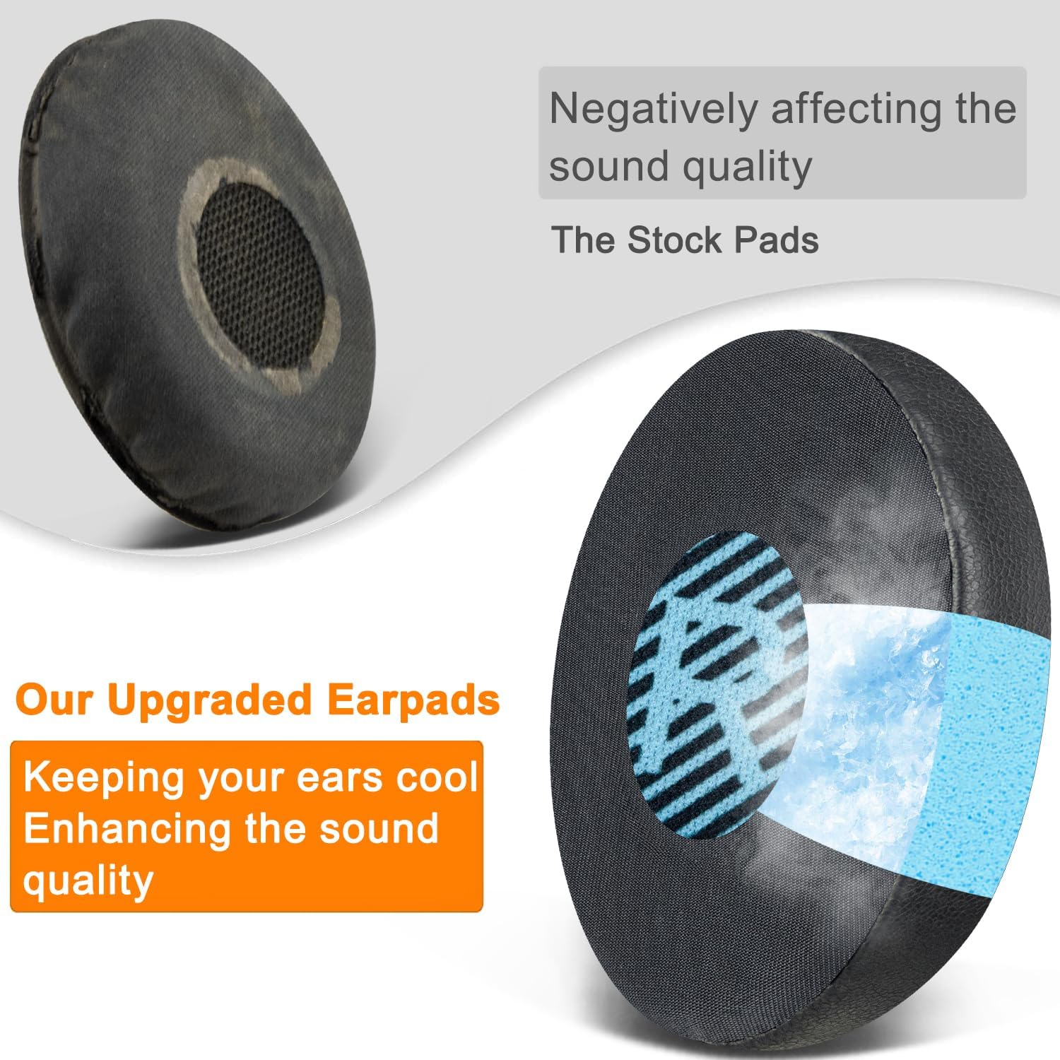 SOULWIT Earpads for Bose On-Ear II (OE2/OE2i) / SoundTrue On-Ear / SoundLink On-Ear - Cooling Gel