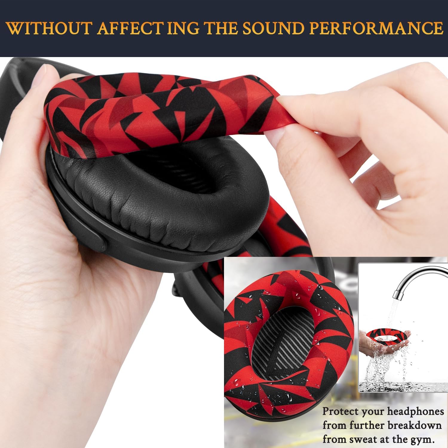 SOULWIT Earpads + Headband + Silicone Earpads Cover for Bose QuietComfort 35 Series