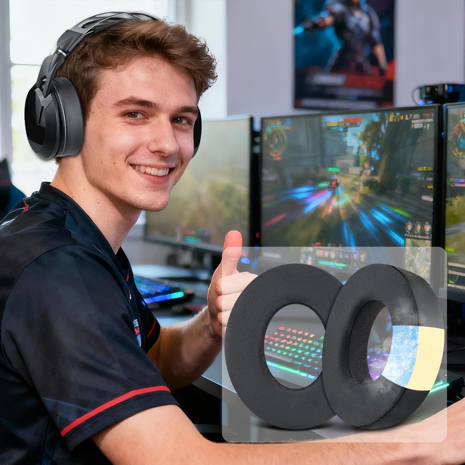 SOULWIT Earpads for Turtle Beach Elite Pro 2, Elite Atlas Pro - Cooling Gel