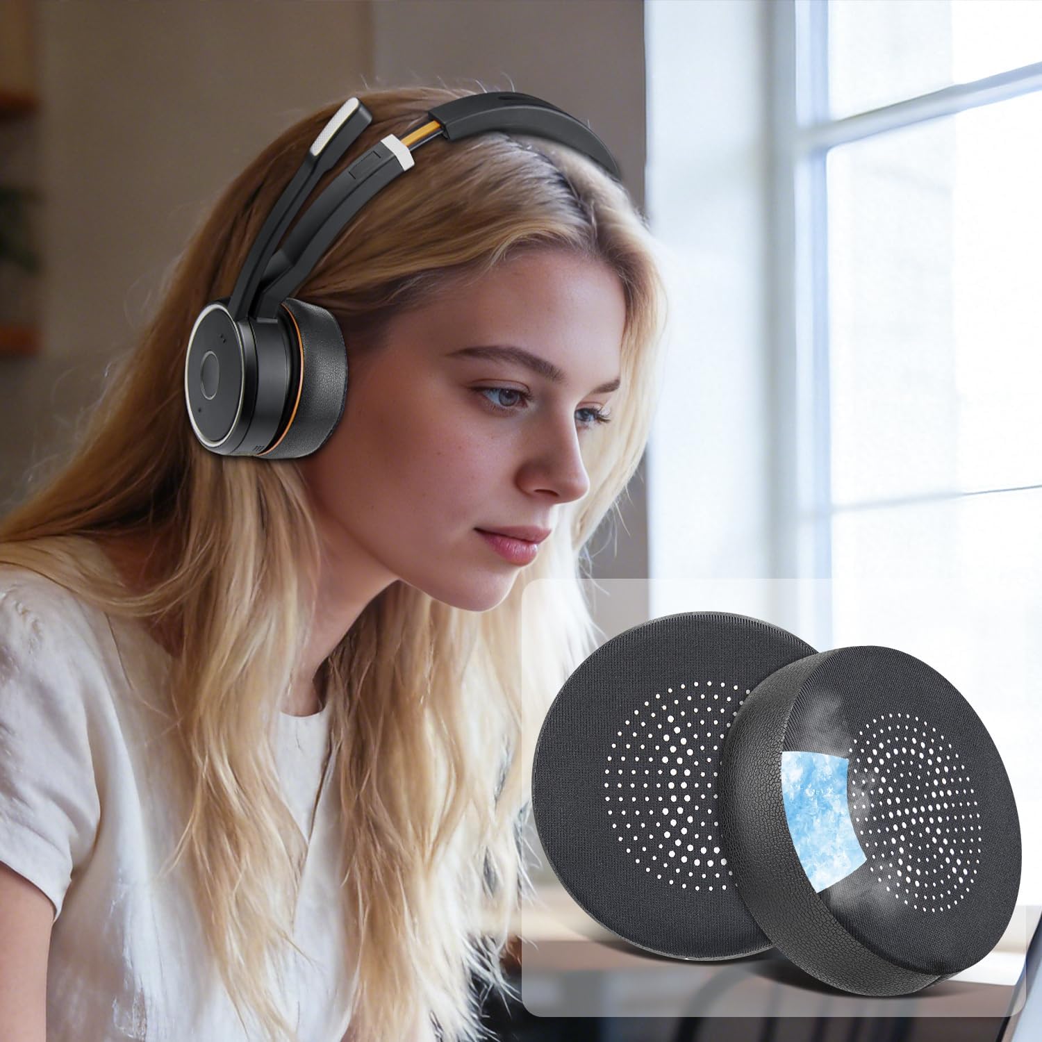 SOULWIT Earpads for Jabra Evolve 75 - Cooling Gel