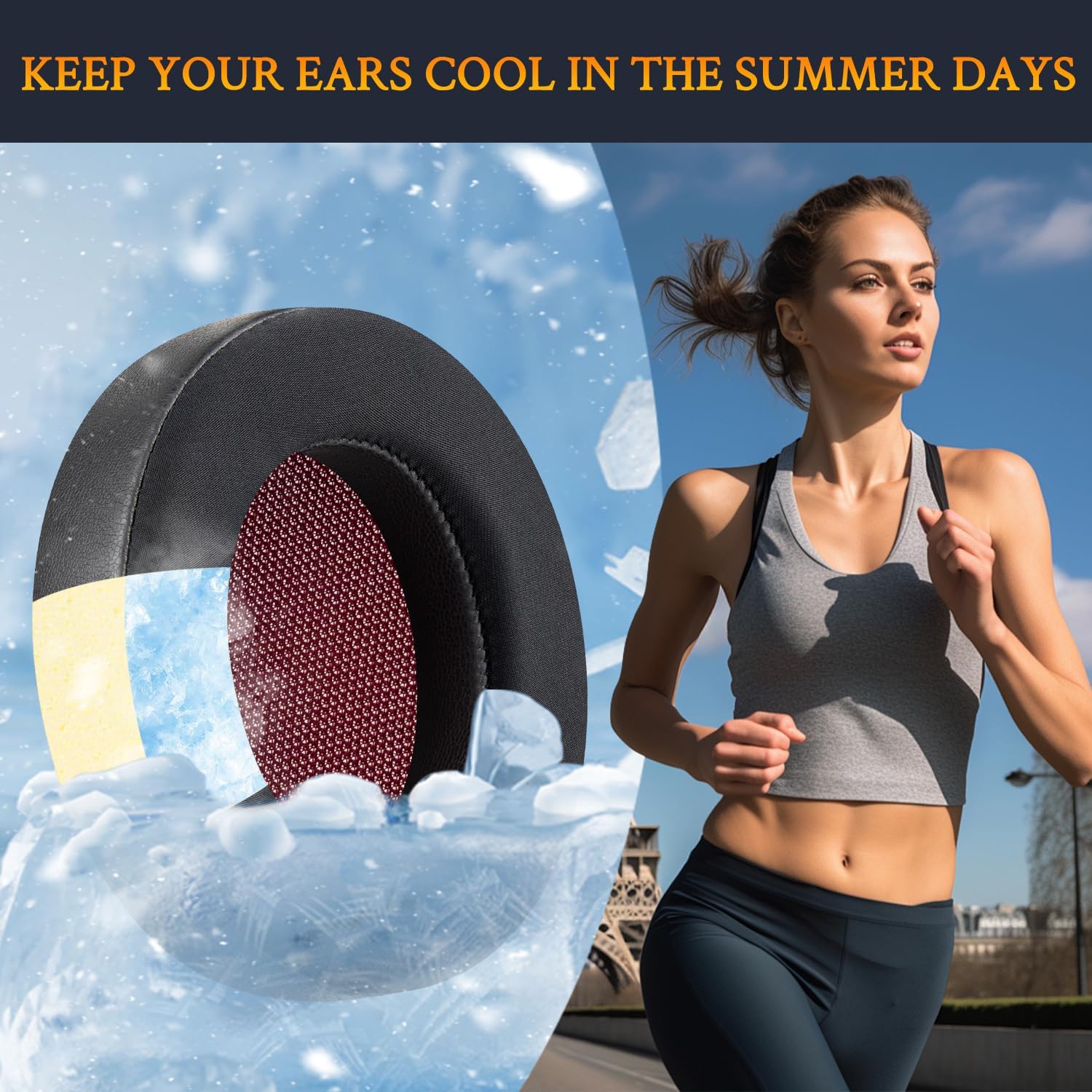 SOULWIT Earpads for Teufel REAL BLUE NC (2020), REAL BLUE (2020), REAL PURE (2020) - Cooling Gel