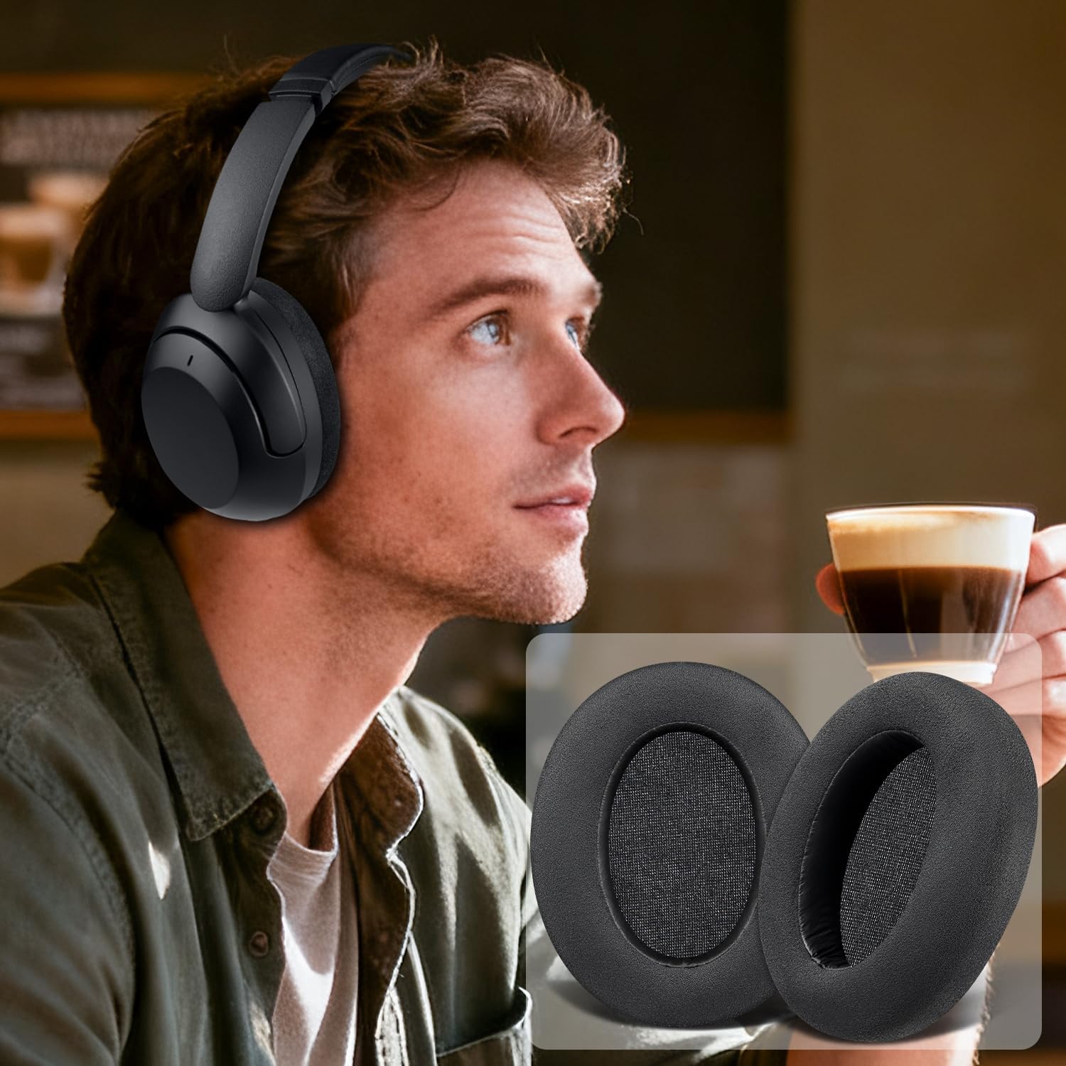 SOULWIT Earpads for Sony WH-XB910N - Micro Suede