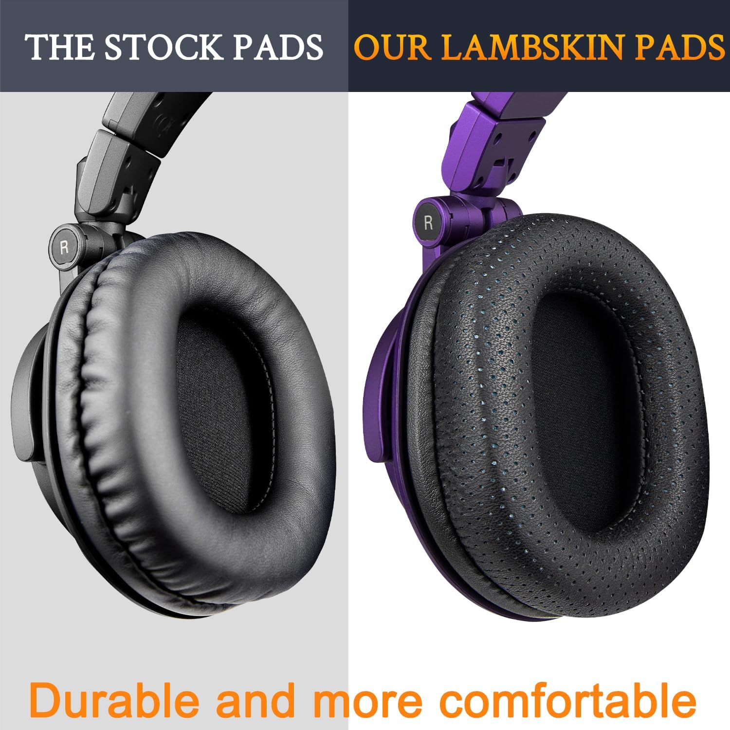 SOULWIT Earpads for Audio-Technica ATH M50, M50X, M50XBT, M50XBT2, M50XSTS, M40x, M30x, M20xBT, M20X, SX1, MSR7 Monitor - Lambskin