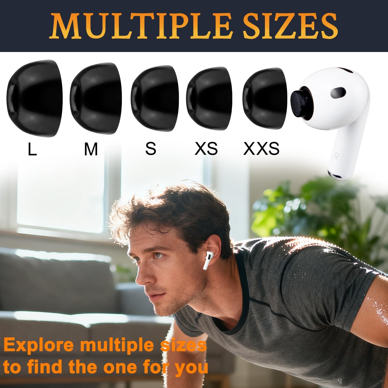 SOULWIT Memory Foam Ear Tips for AirPods Pro 3 - 5 pairs