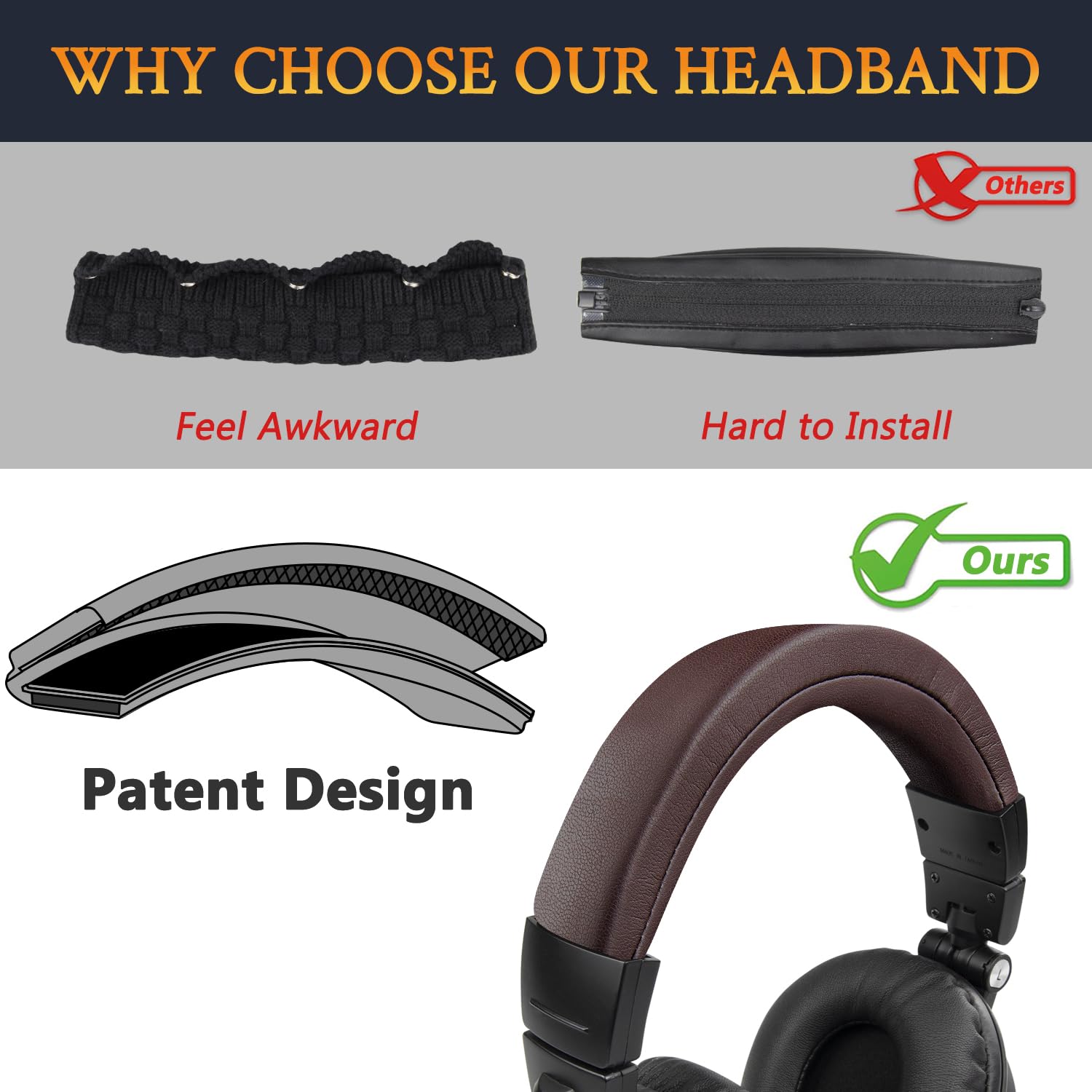 SOULWIT Headband for Audio-Technica ATH M50, M50X, M50XBT, M50XBT2, M50XSTS