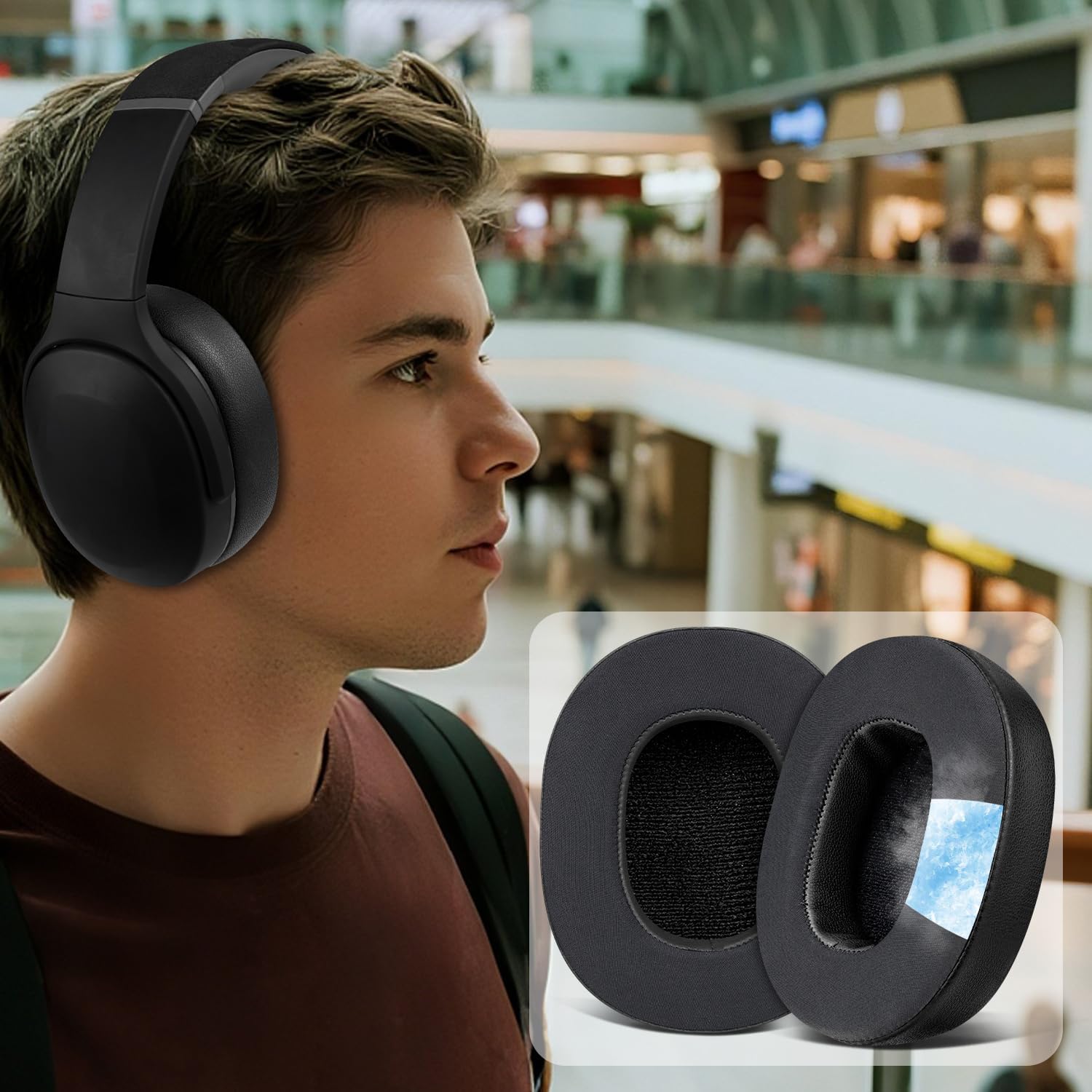 SOULWIT Earpads for Skullcandy Hesh 3/ANC/Evo & Crusher Wireless/ANC/Evo & Venue ANC - Cooling Gel