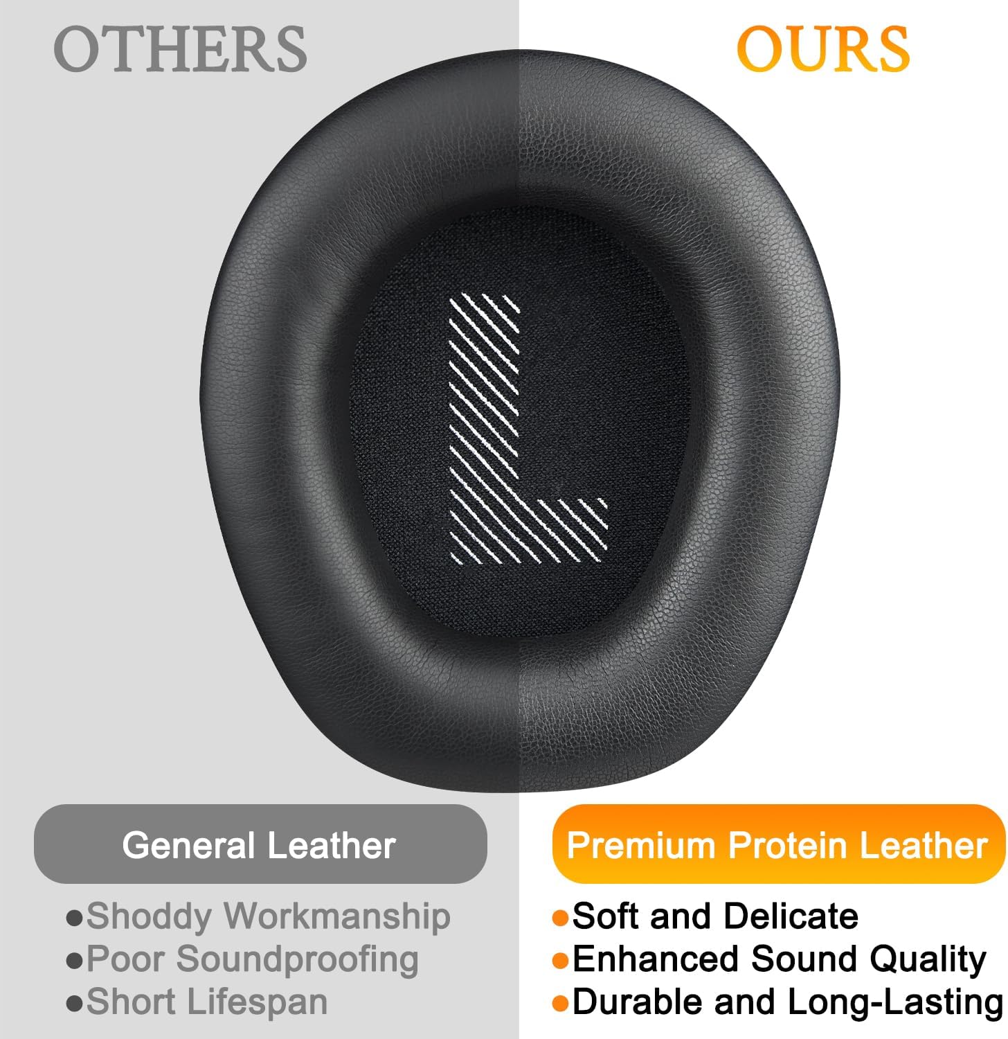 SOULWIT Earpads for JBL Quantum 100, 100X, 100P, 100M2, 350 - Protein Leather