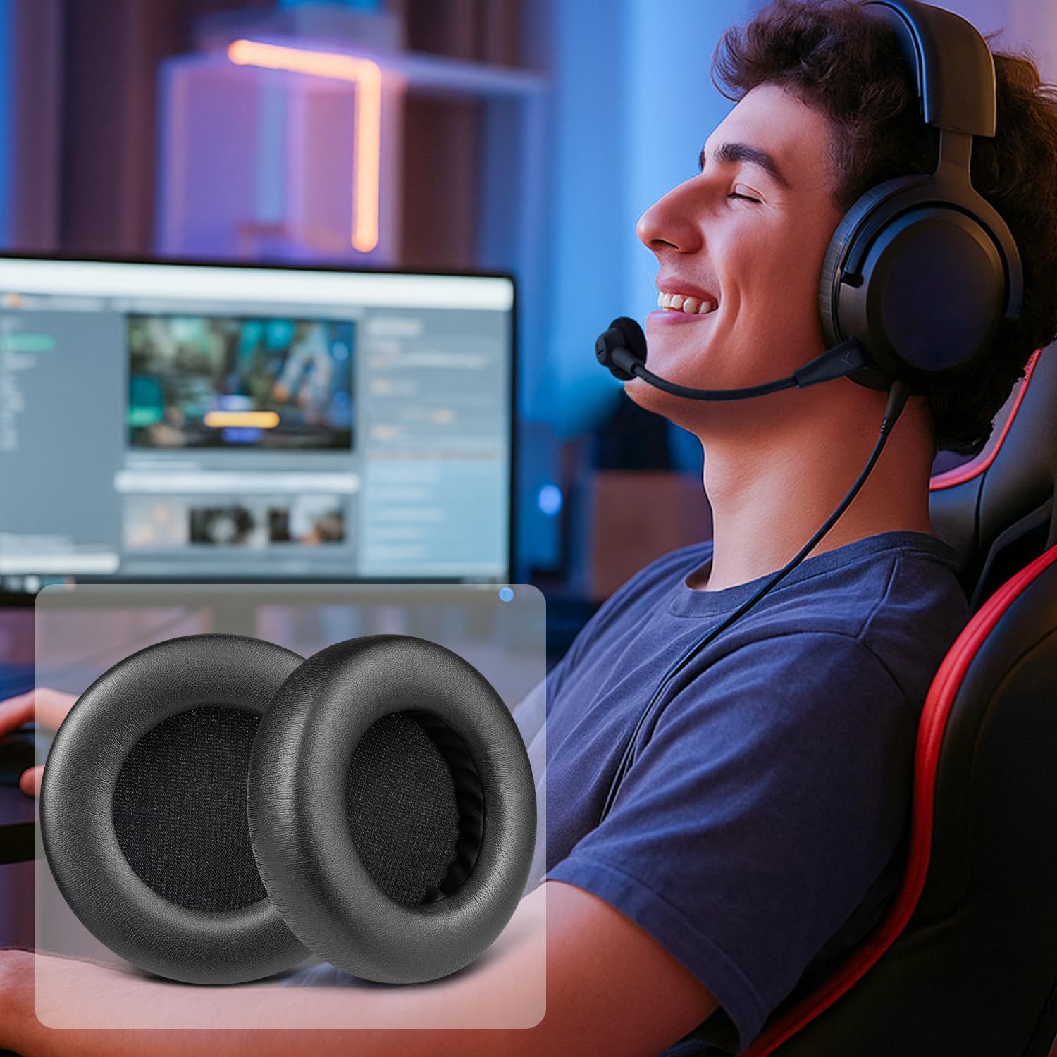 SOULWIT Earpads for Beyerdynamic MMX 100, MMX 150, MMX 200 - Protein Leather