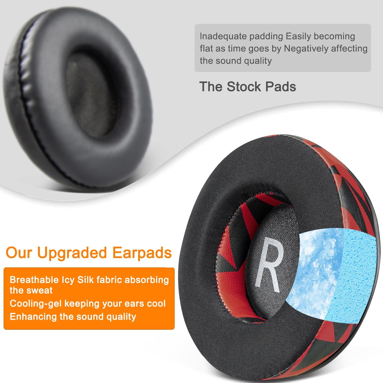 SOULWIT Earpads for JBL Synchros E50BT / S500 / S700 - Cooling Gel