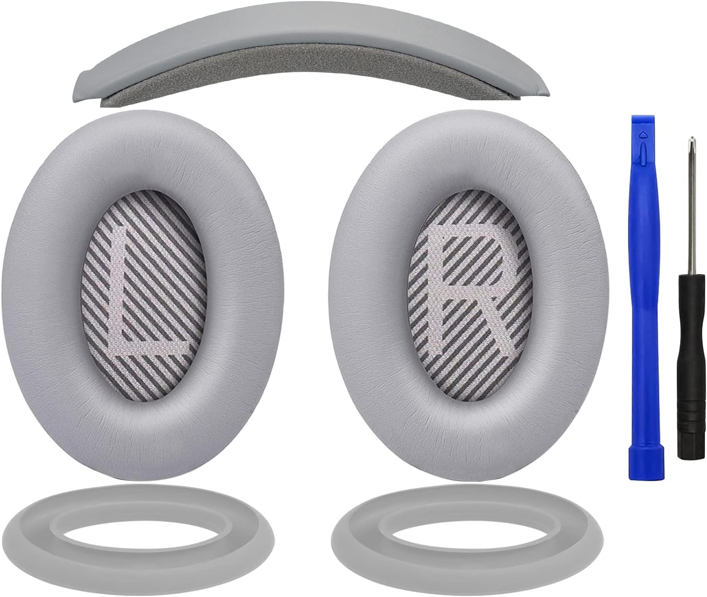 SOULWIT Earpads + Headband + Silicone Earpads Cover for Bose QuietComfort 35 Series