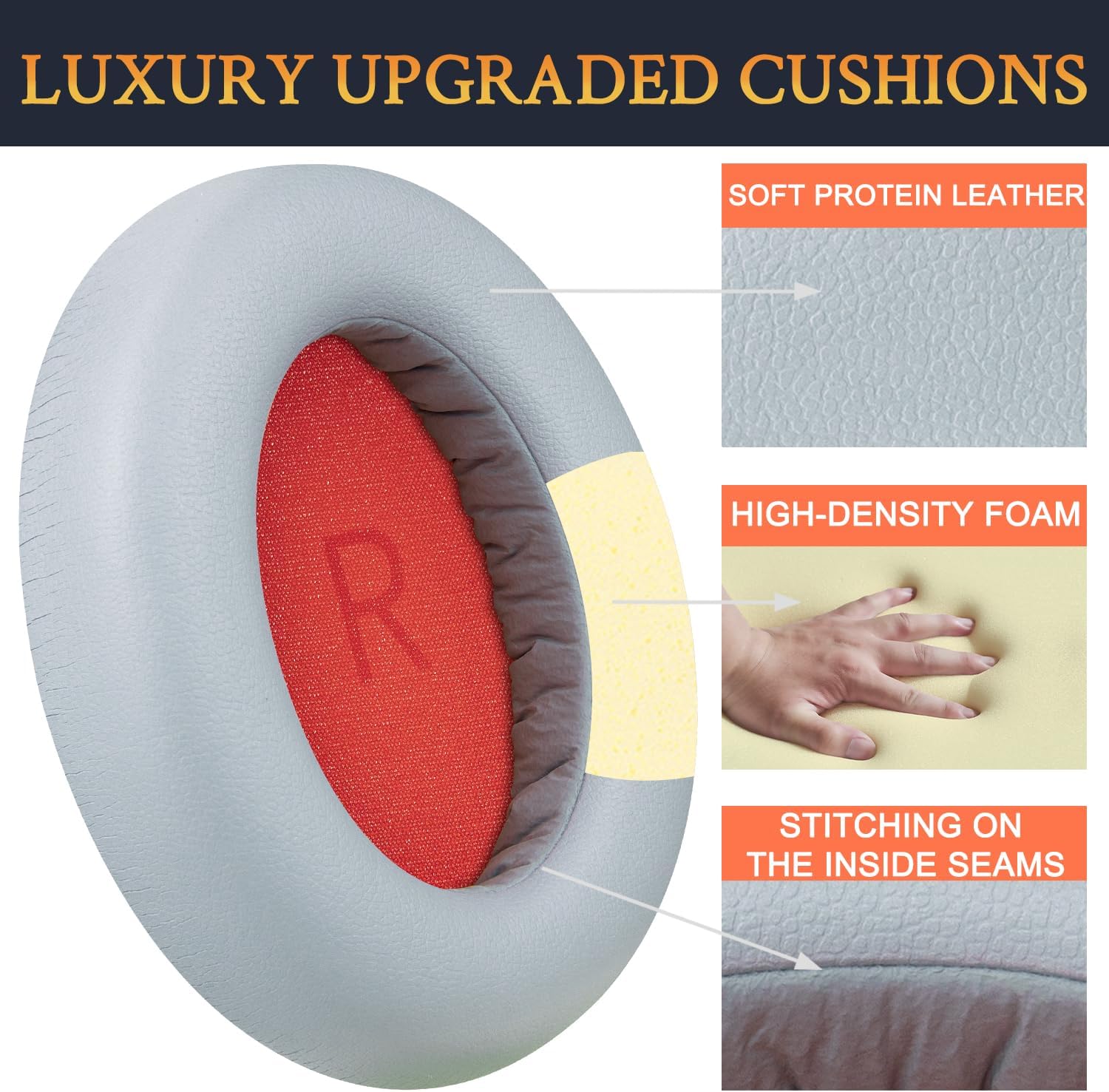 SOULWIT Earpads for 1MORE SonoFlow/SonoFlow SE/SonoFlow Pro - Protein Leather