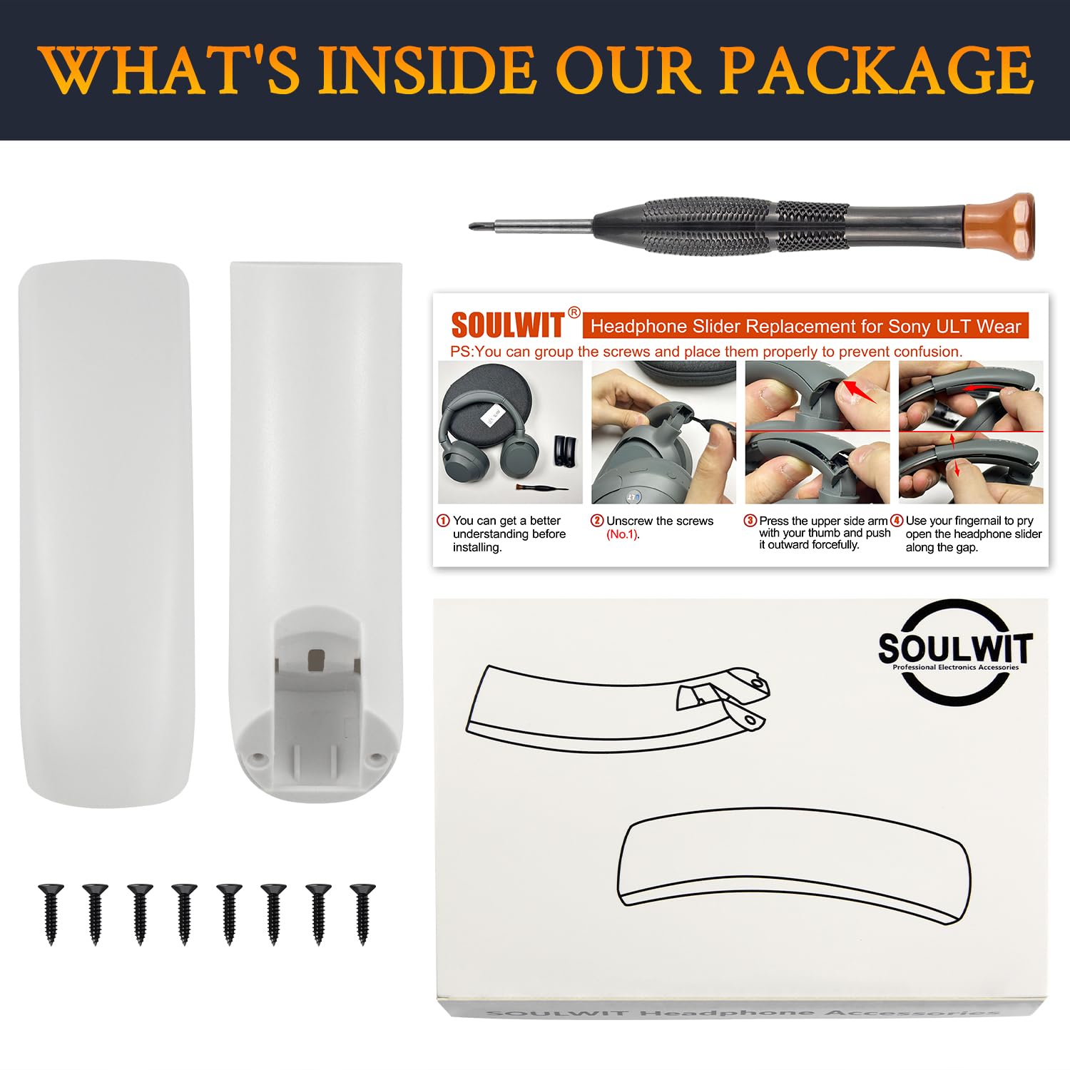 SOULWIT Headband Side Cover Slider for Sony ULT WEAR (Model: WH-ULT900N)