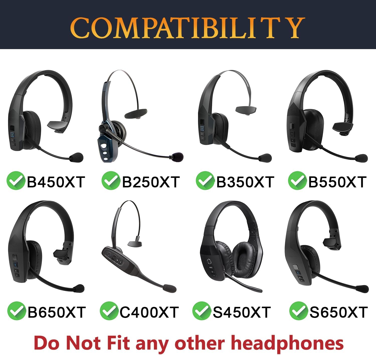 SOULWIT Microphone Pop Filter for BlueParrott B250-XT/B350-XT/C400-XT/B450-XT/S450-XT/B550-XT/B650-XT/S650-XT - 4Pcs