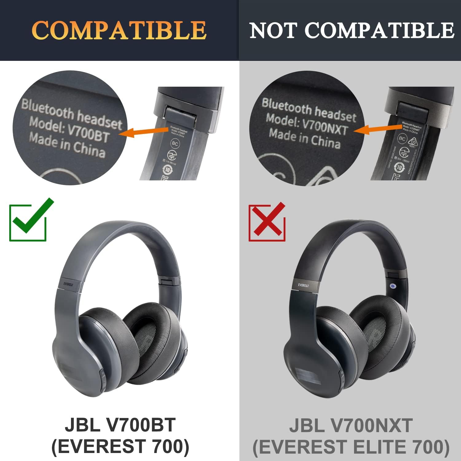 SOULWIT Earpads for JBL Everest 700 (V700BT) - Protein Leather