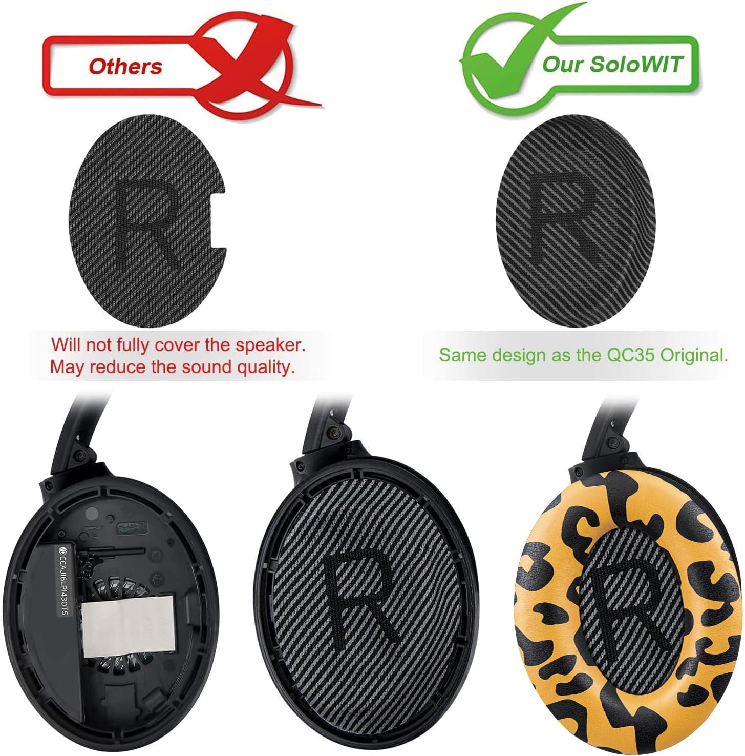 SoloWIT Earpads for Bose QuietComfort 35 Series - Protein Leather