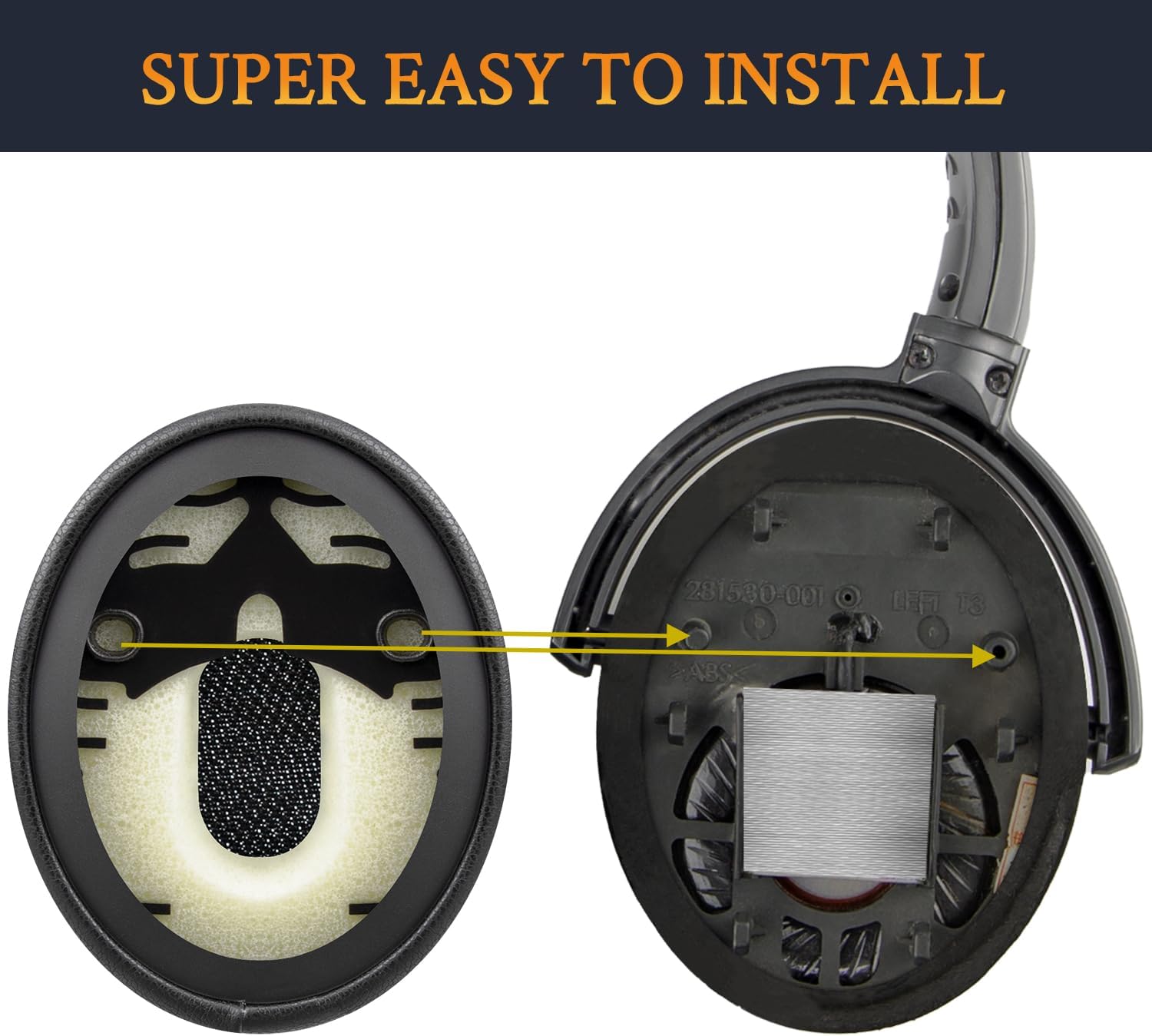 SOULWIT Earpads for Bose QuietComfort 3 (QC3) and Bose On-Ear Headphones (OE1) - Cooling Gel