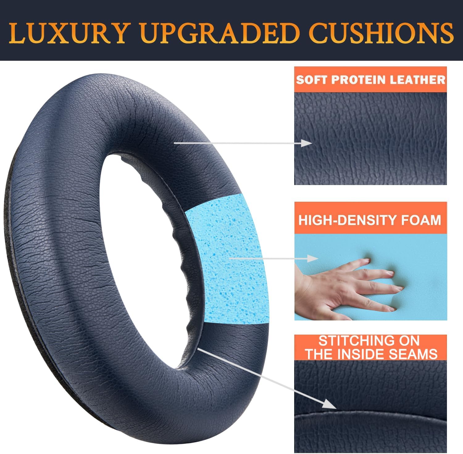 SOULWIT Replacement Kit for Bose QuietComfort 45 Series, Earpads + Headband + Earpads Cover