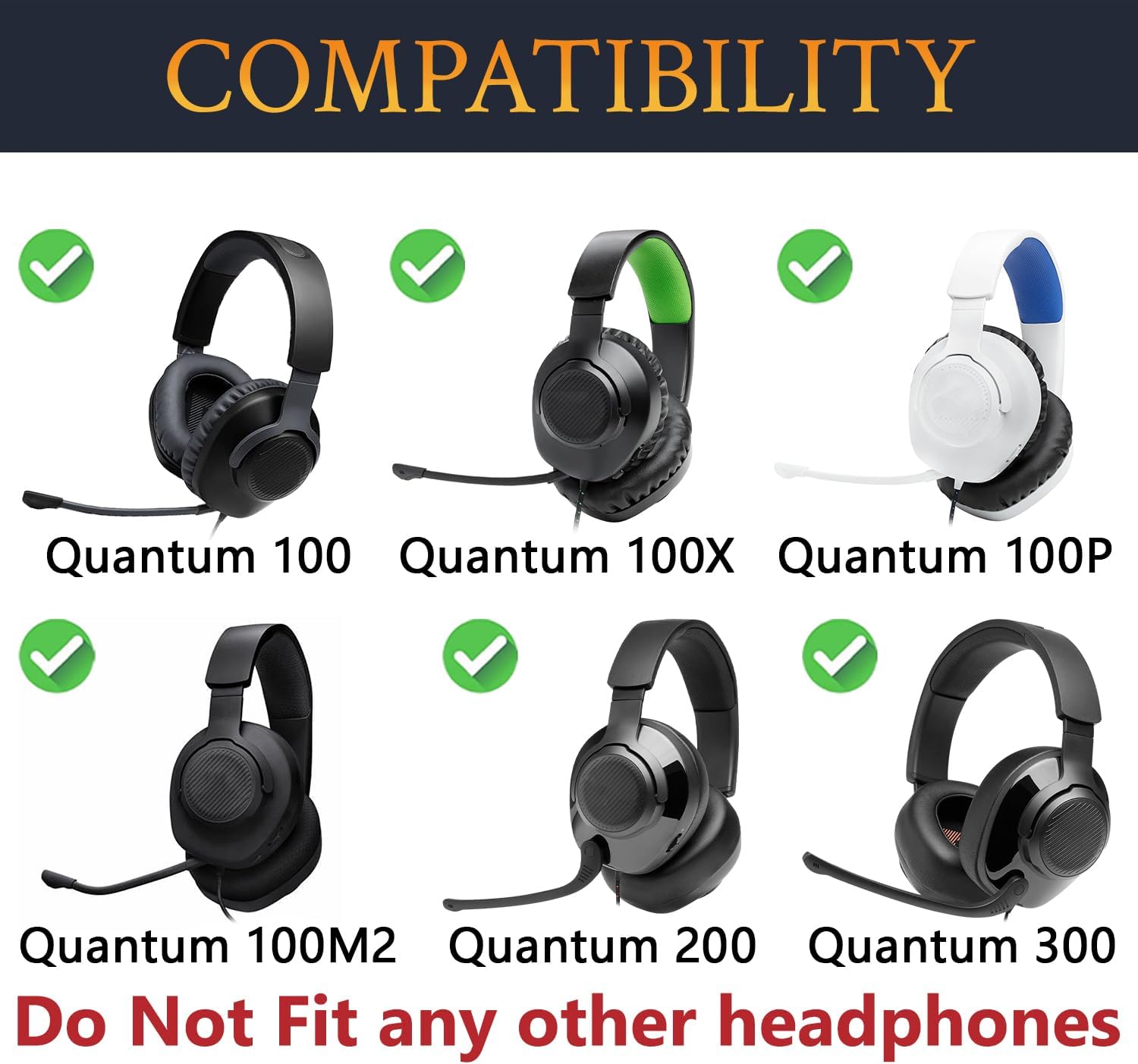 SOULWIT Headband for JBL Quantum 100, 100X, 100P, 100M2, 200, 300