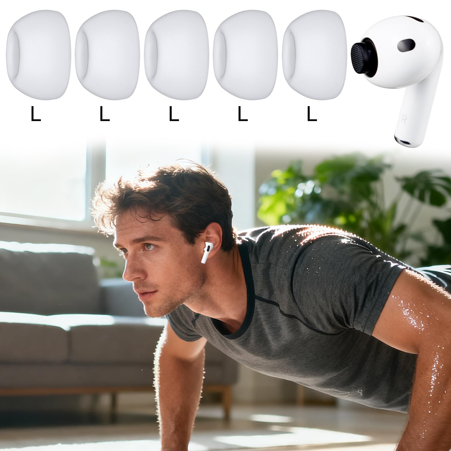 SOULWIT Silicone Ear Tips for AirPods Pro 3 - 5 pairs