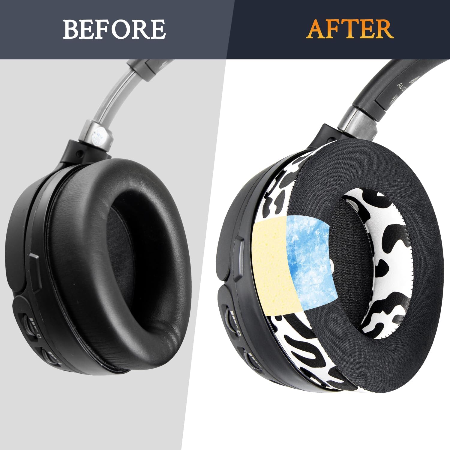 SOULWIT Earpads for Audeze Penrose/Penrose X/Mobius, HyperX Cloud Orbit/Orbit S  - Cooling Gel