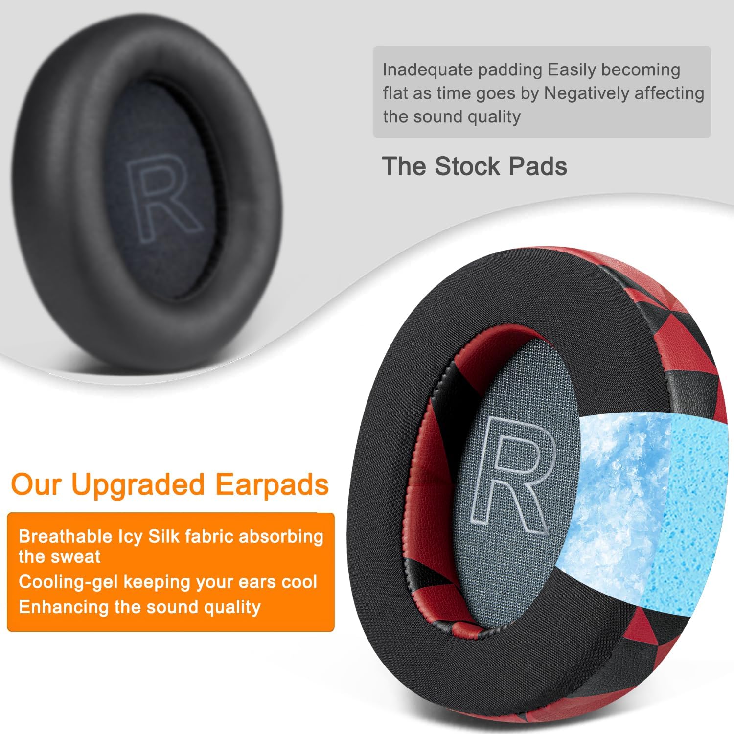 SOULWIT Earpads for Anker Soundcore Life Q30/Q35 - Cooling Gel