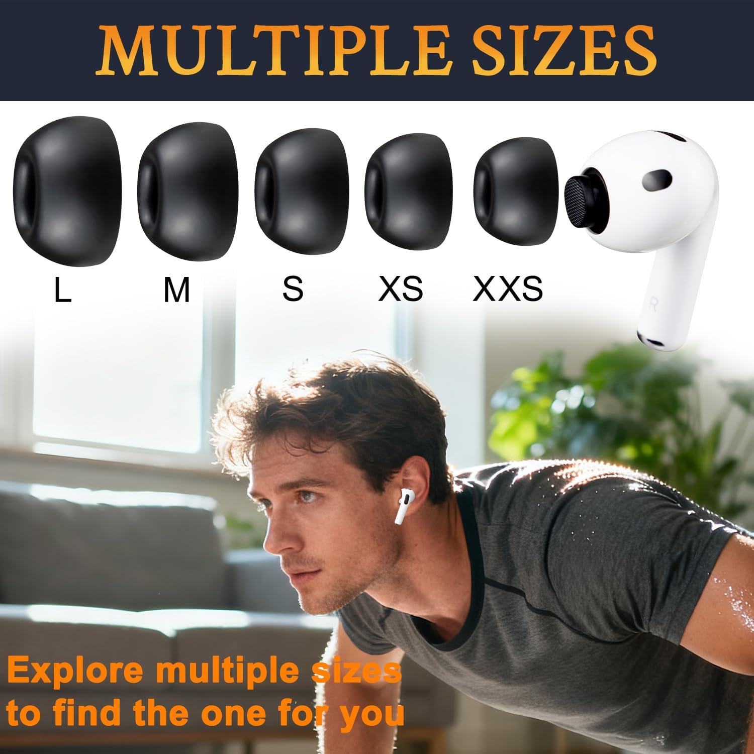 SOULWIT Silicone Ear Tips for AirPods Pro 3 - 5 pairs