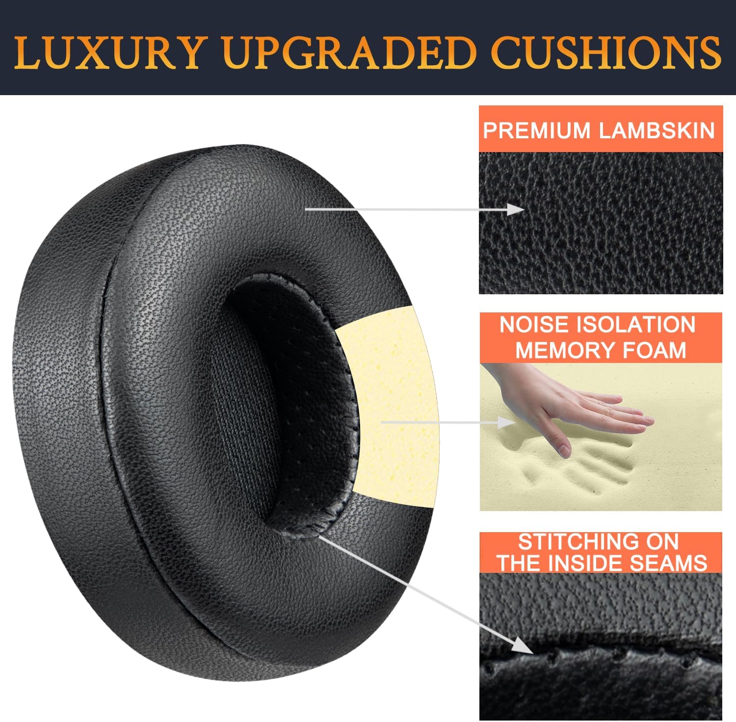 SoloWIT Earpads for Beats Solo 2 & Solo 3 - Lambskin