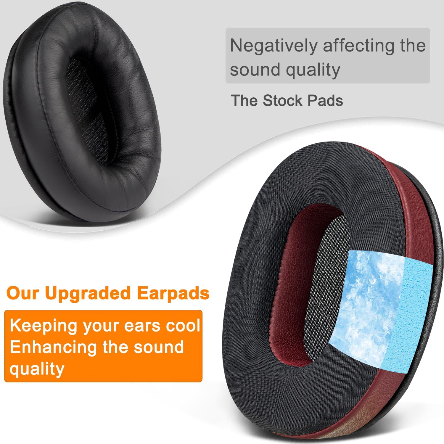 SOULWIT Earpads for Audio-Technica ATH-M60X - Cooling Gel
